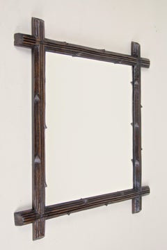Black Forest Wall Mirror Hand Carved, Austria, circa 1880