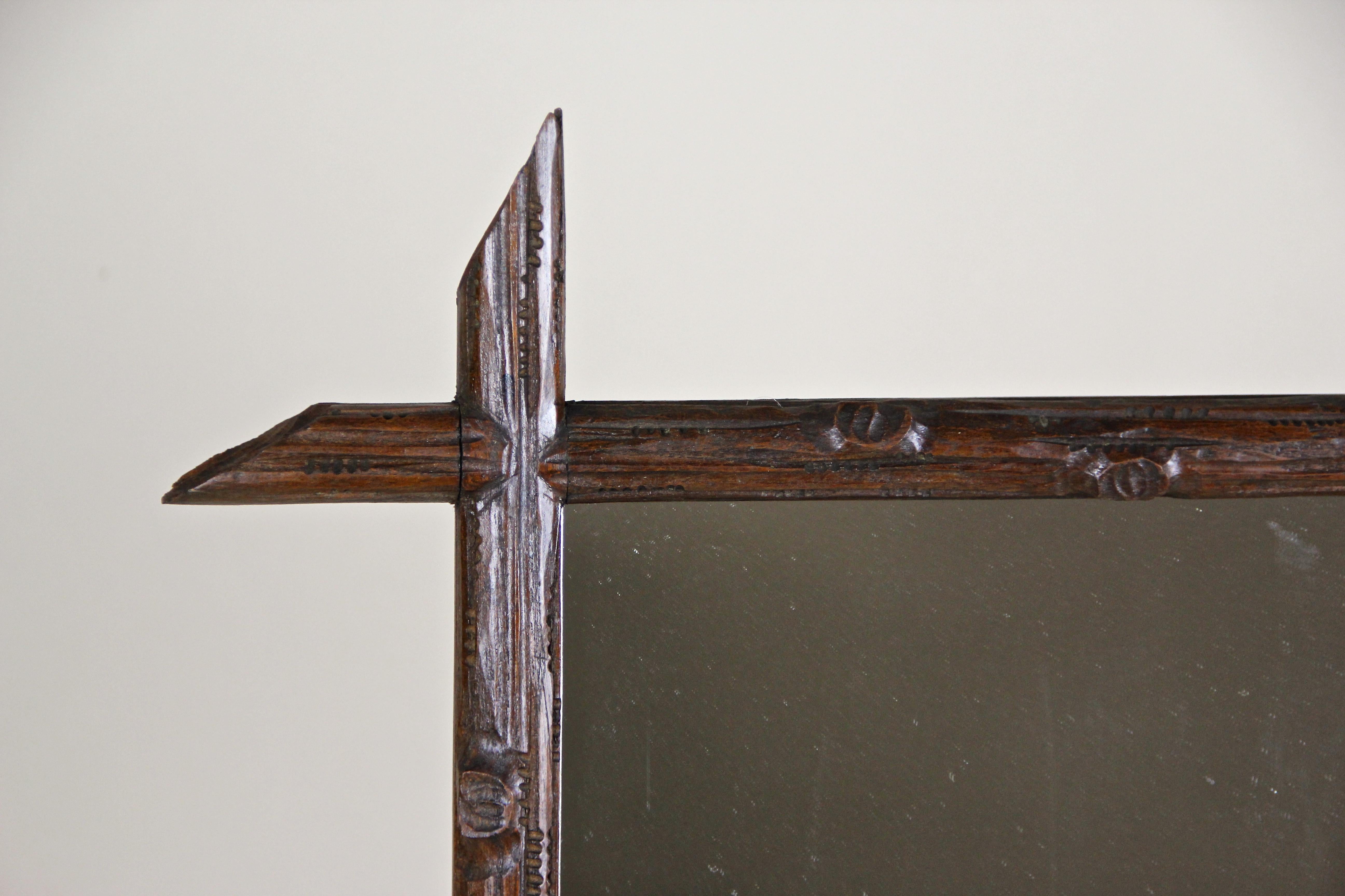Austrian Black Forest Wall Mirror Hand Carved, Austria, circa 1880