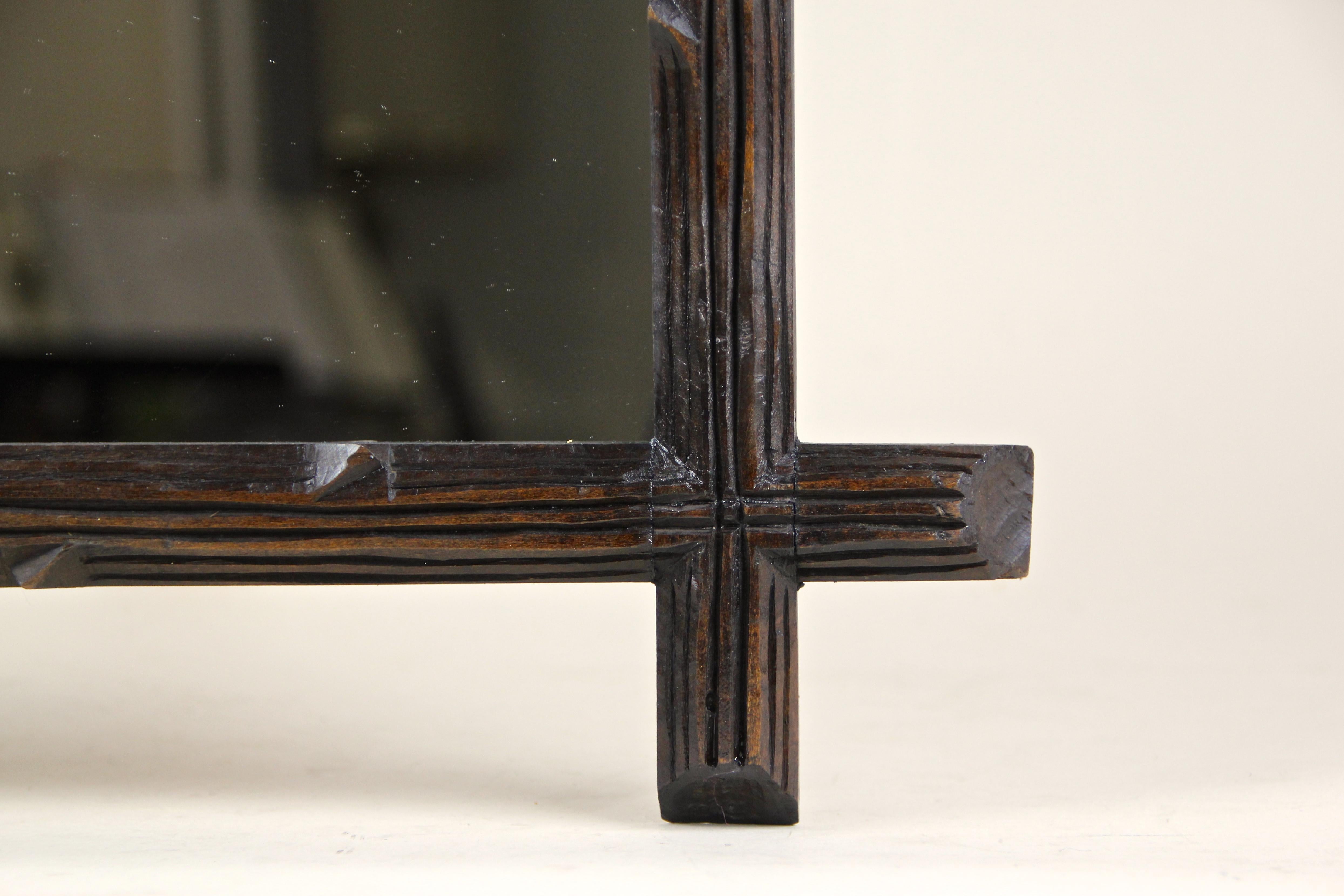 19th Century Black Forest Wall Mirror Hand Carved, Austria, circa 1880 For Sale
