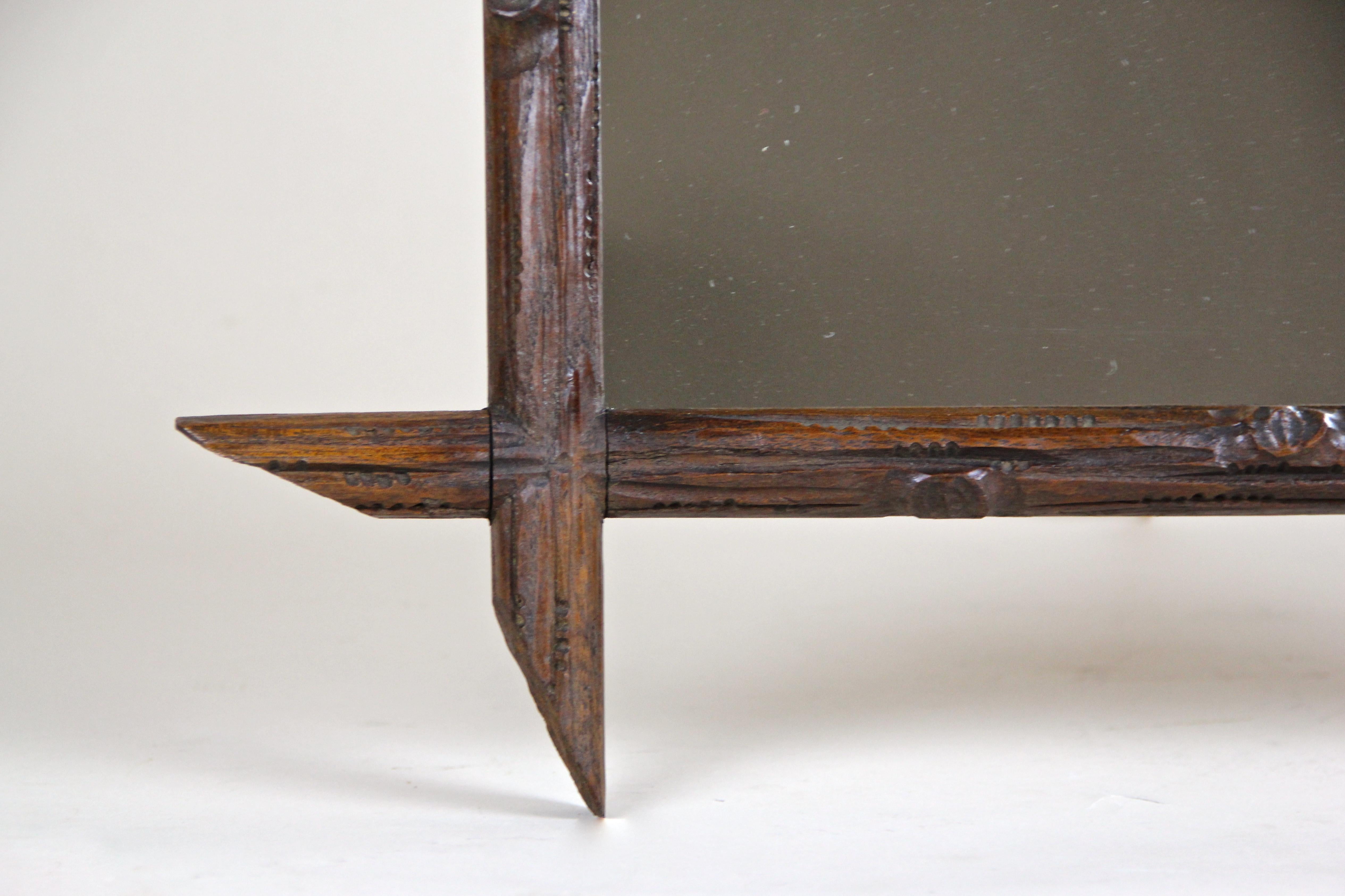 20th Century Black Forest Wall Mirror Hand Carved, Austria, circa 1880 For Sale
