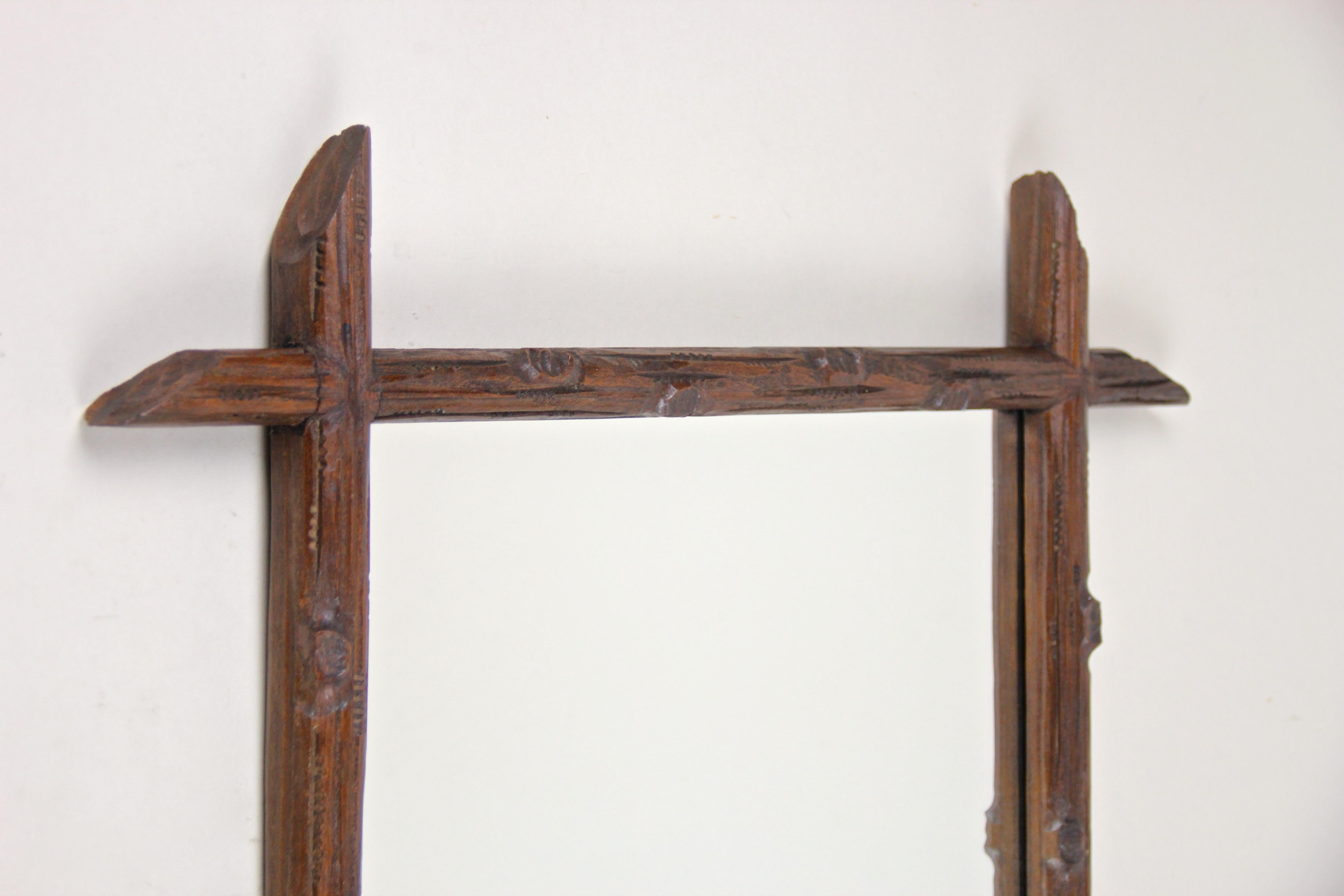 Black Forest Wall Mirror Hand Carved, Austria, circa 1880 For Sale 2