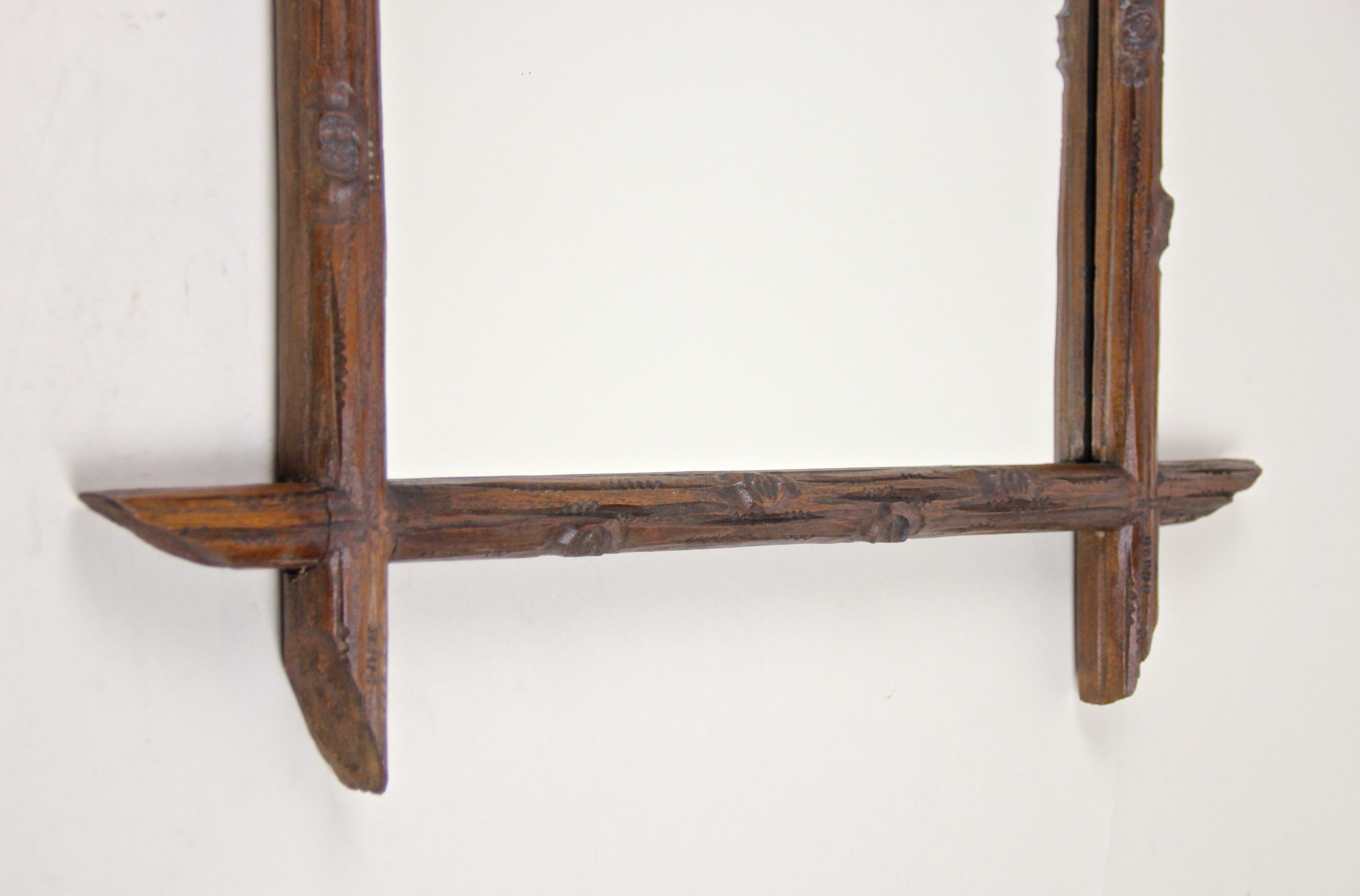 Black Forest Wall Mirror Hand Carved, Austria, circa 1880 For Sale 3