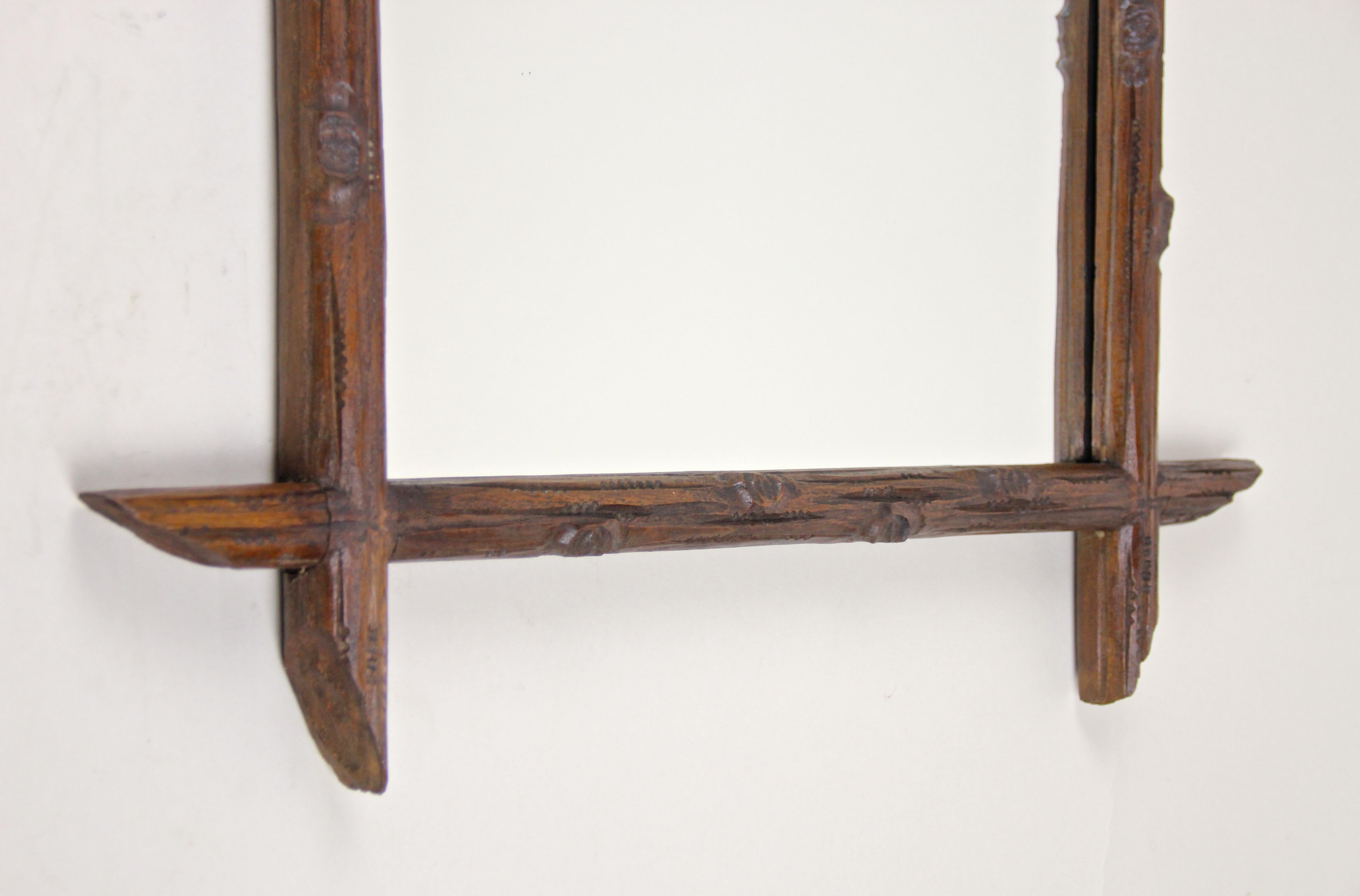 Black Forest Wall Mirror Hand Carved, Austria, circa 1880 3