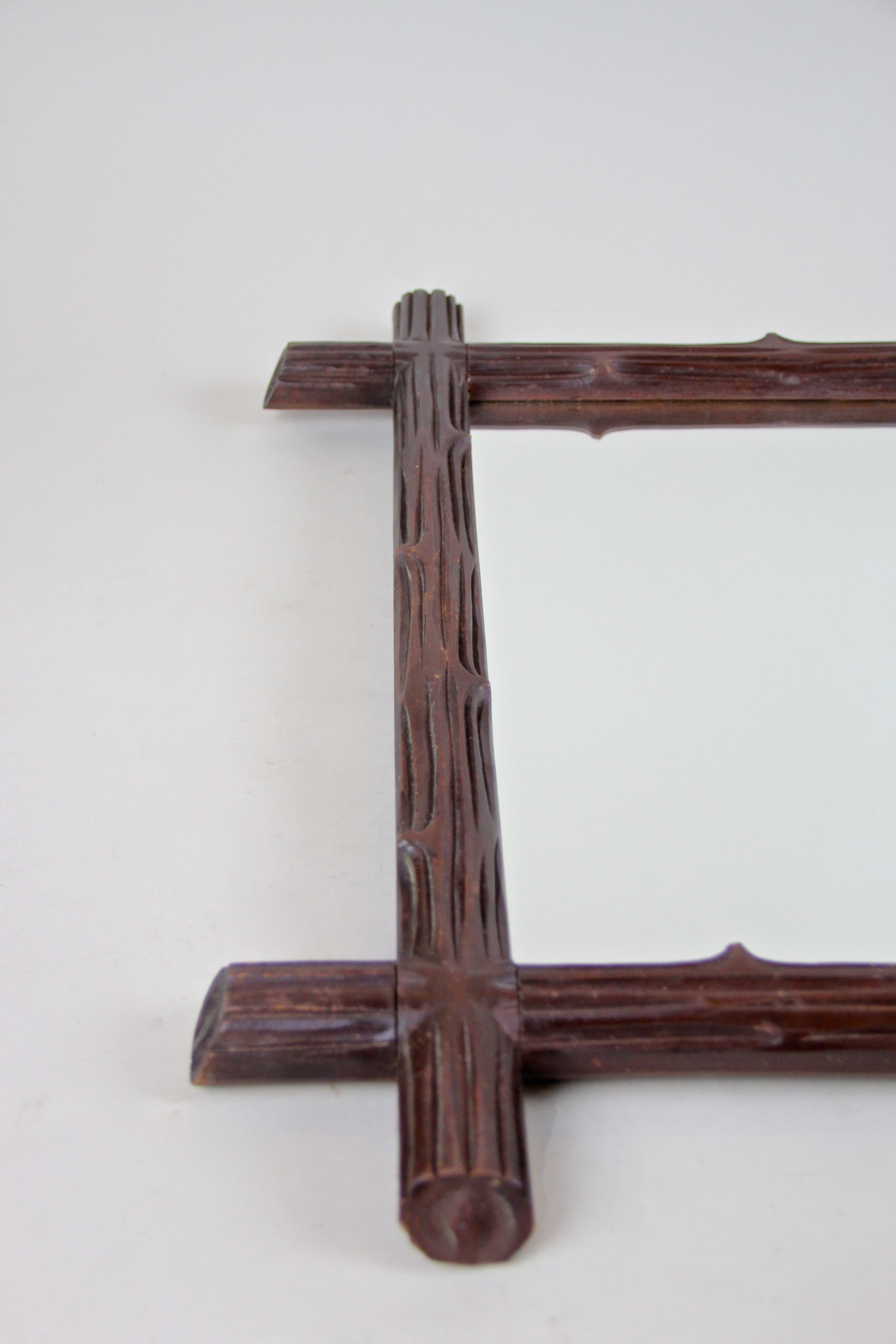 Black Forest Wall Mirror Hand Carved, Austria, circa 1900 For Sale 1