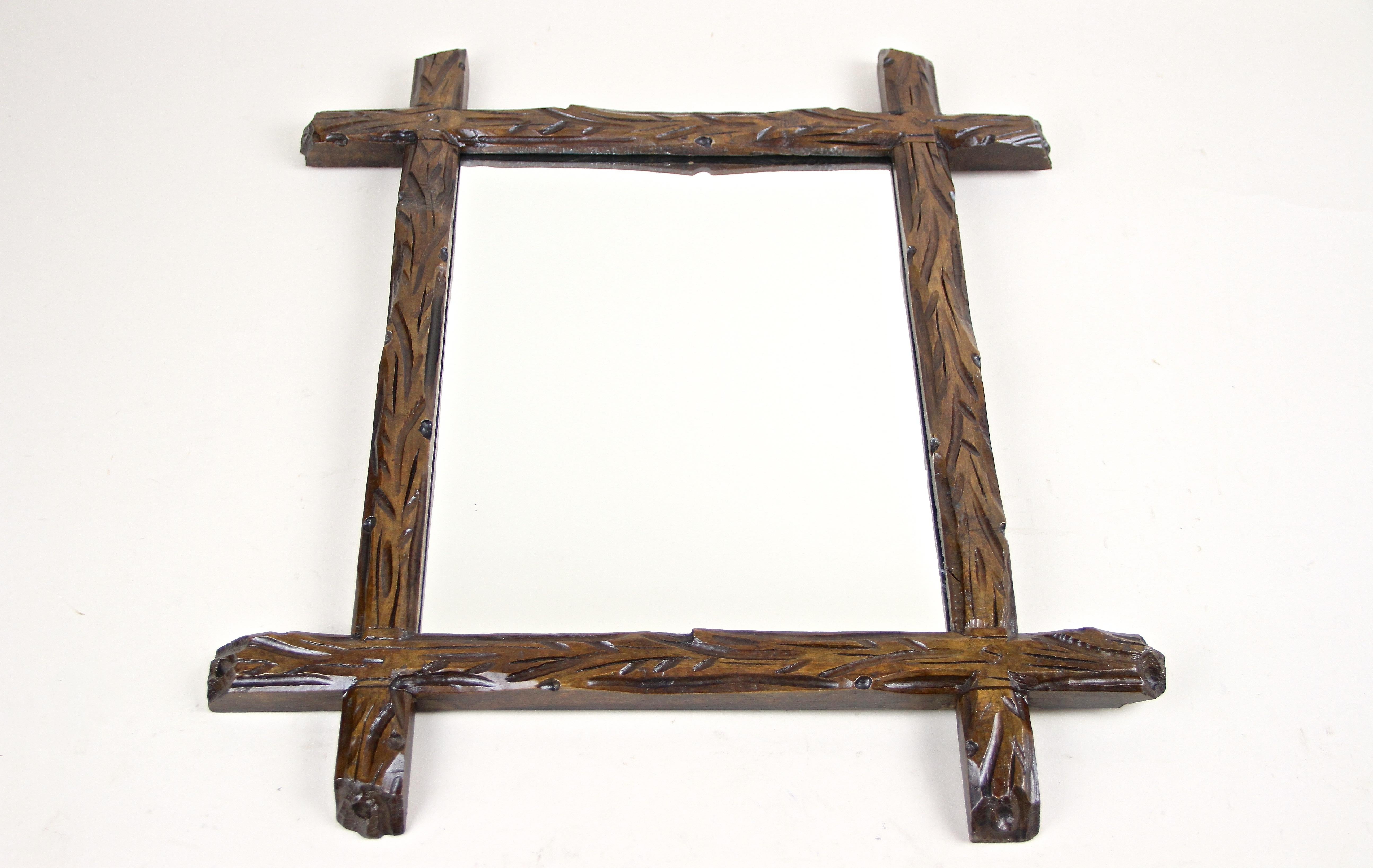 Black Forest Wall Mirror Tree Trunk Design, Austria, circa 1880 For Sale 2