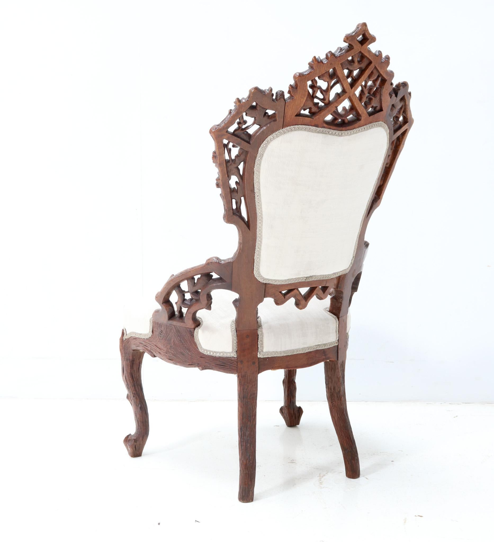 Late 19th Century Black Forest Walnut Armchair or Reading Chair by Matthijs Horrix for Horrix For Sale