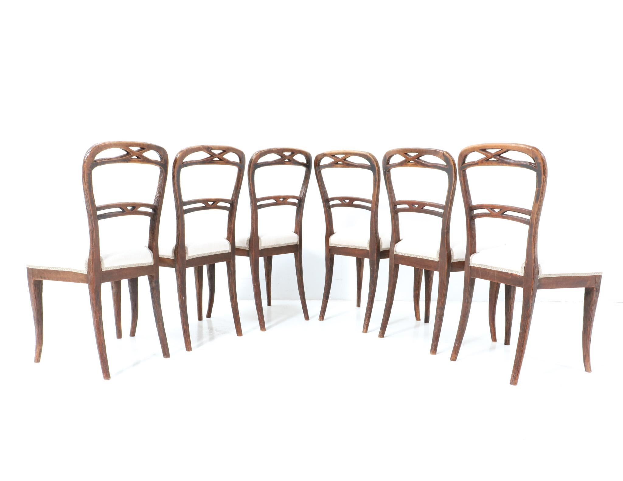 Dutch  Black Forest Walnut Dining  Chairs by Matthijs Horrix for Horrix, 1880s