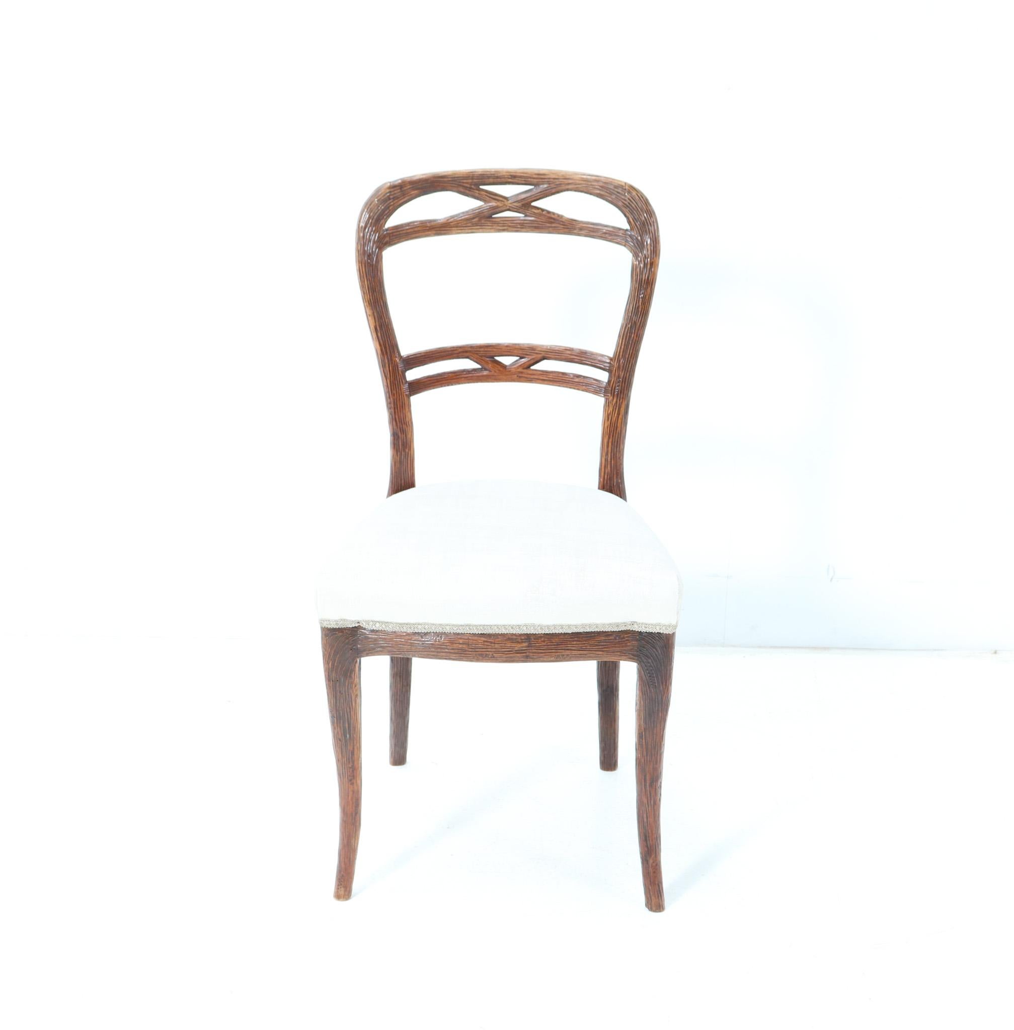  Black Forest Walnut Dining  Chairs by Matthijs Horrix for Horrix, 1880s In Good Condition In Amsterdam, NL