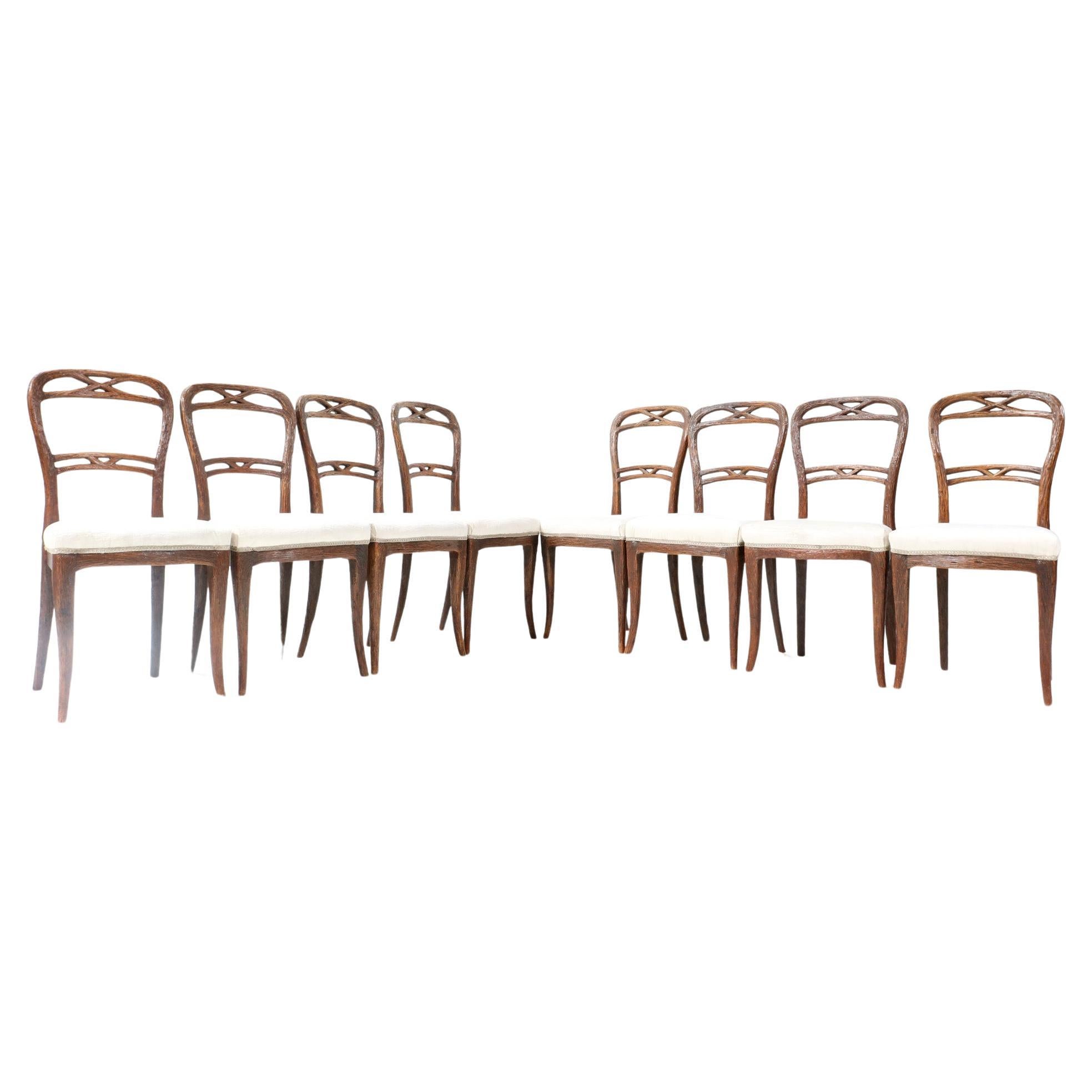  Black Forest Walnut Dining  Chairs by Matthijs Horrix for Horrix, 1880s