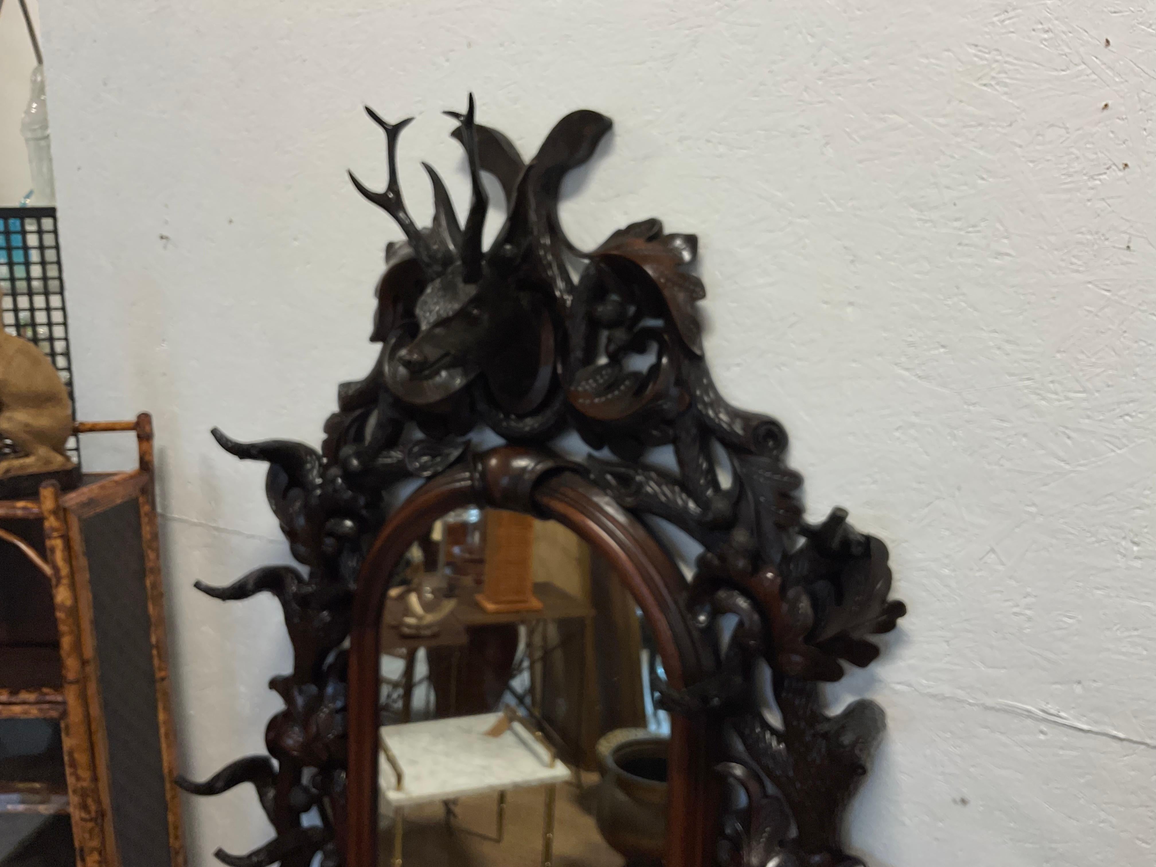 Black Forest Walnut Mantle Mirror 11