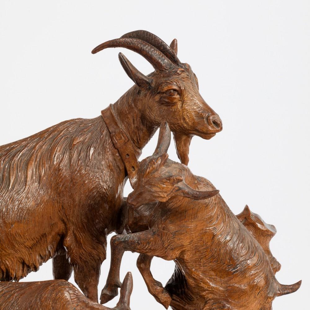 goat wood carving