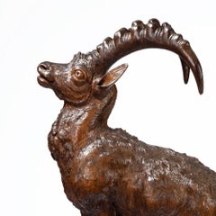 Black Forest Wood Carving of an Ibex