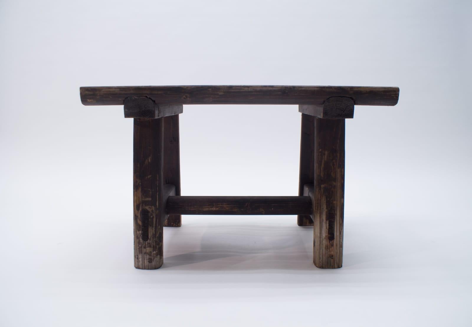 Mid-20th Century Black Forest Wooden Bench, 1930s-1940s Germany
