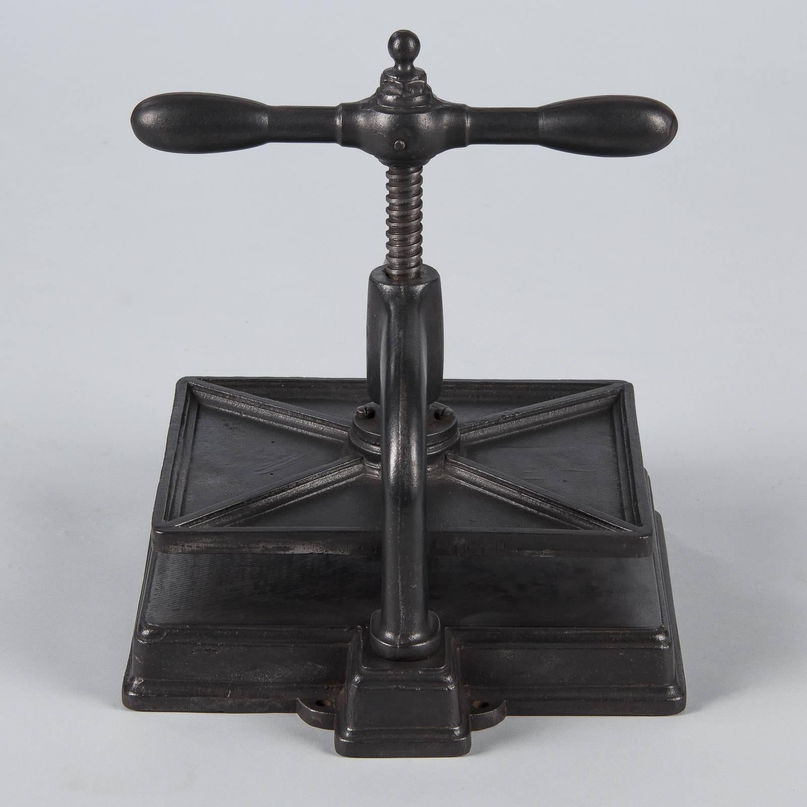 Black Forged Iron Book Press, France, Early 1900s 5