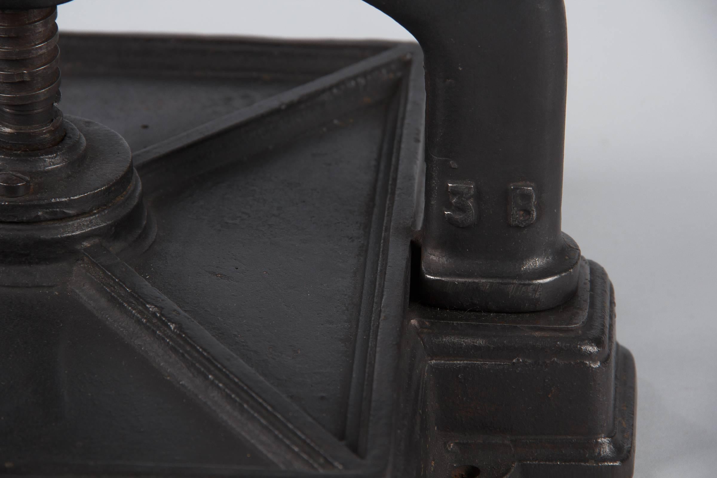 Black Forged Iron Book Press, France, Early 1900s 7