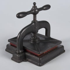 Black Forged Iron Book Press, France, Early 1900s