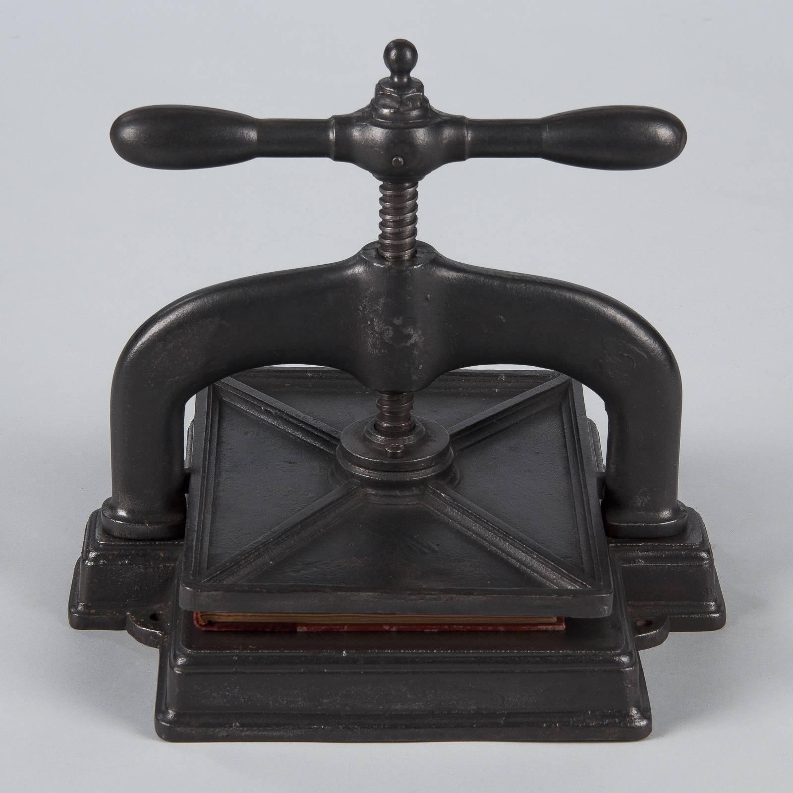 Black Forged Iron Book Press, France, Early 1900s 1