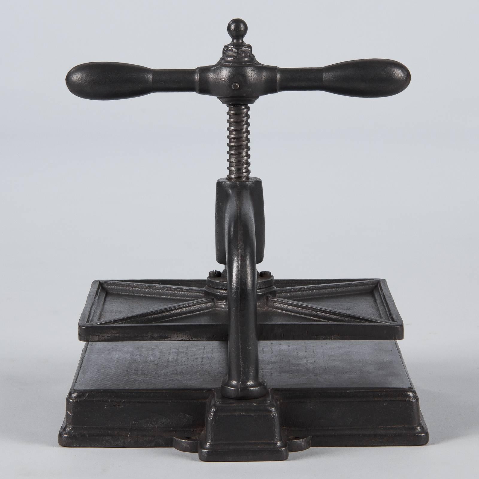 Black Forged Iron Book Press, France, Early 1900s 3