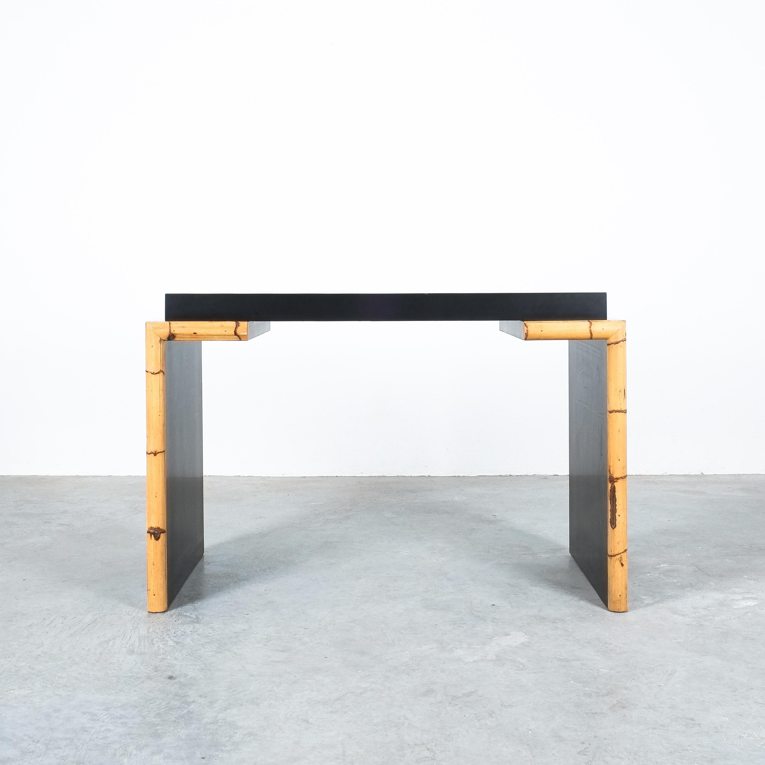 Late 20th Century Black Formica Bamboo Desk Postmodern, Italy