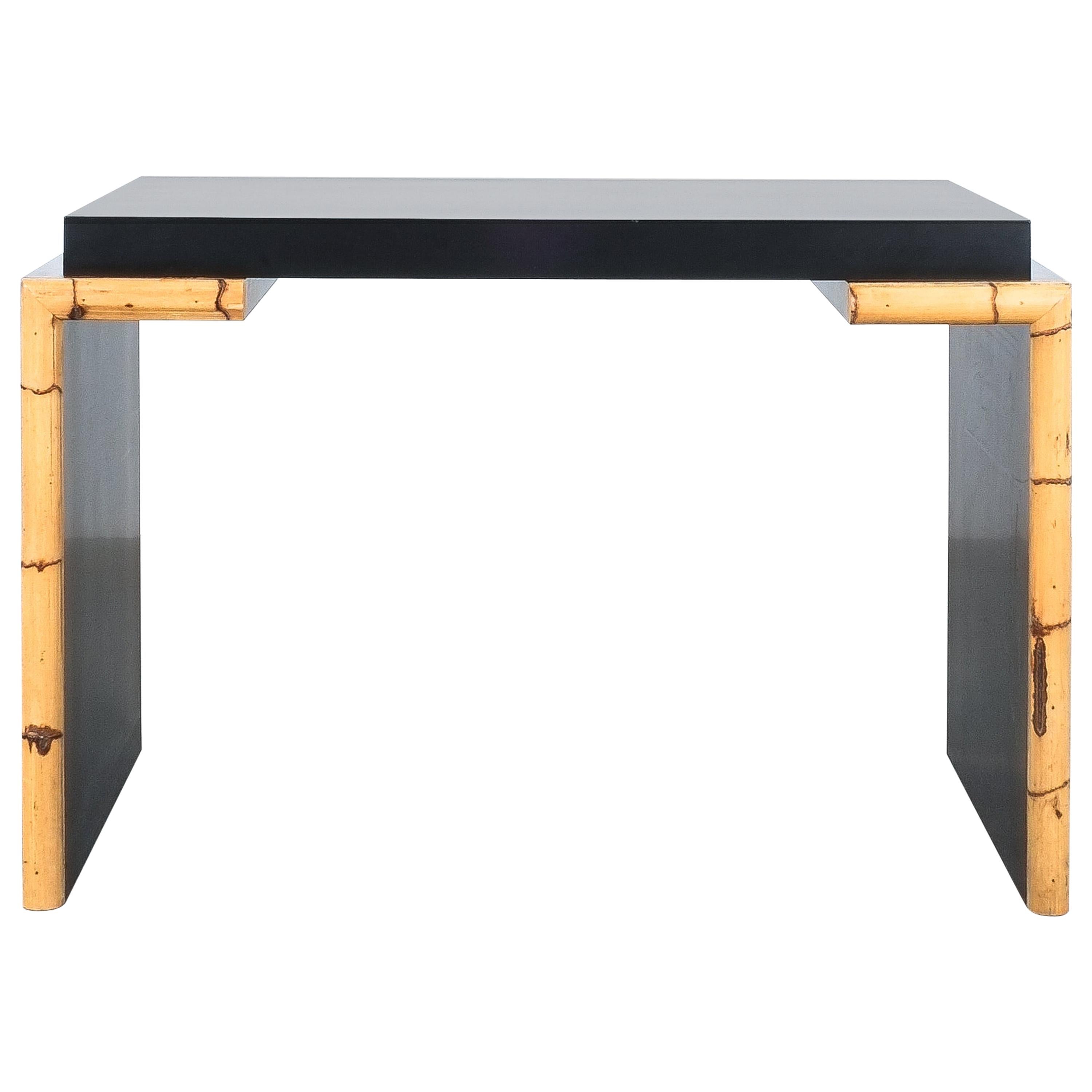 Black Formica Bamboo Desk Postmodern, Italy