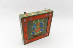 Black Forrest Hand Painted Wooden Key Organizer for 50 Keys, 1940s Germany