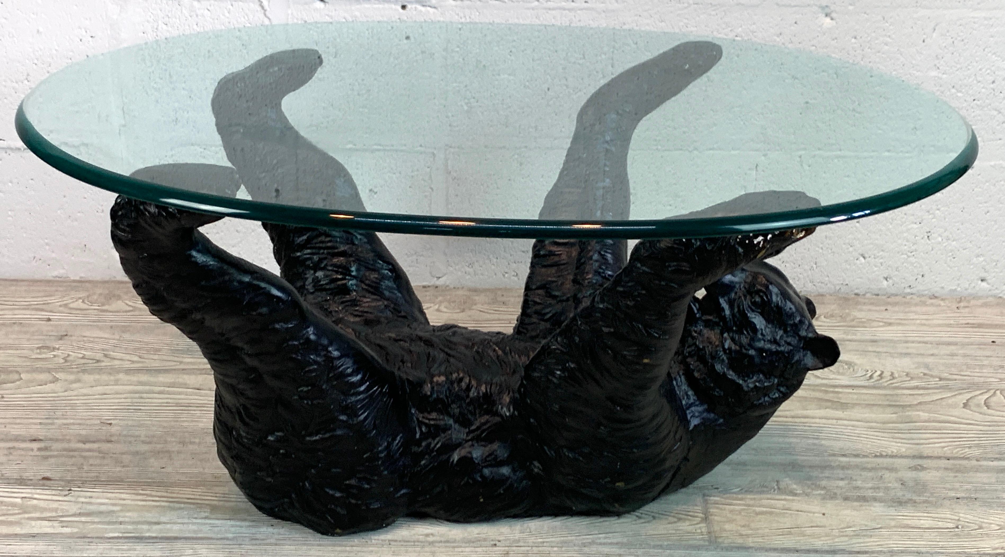 Black Forrest Style Bronze Bear Coffee Table 4