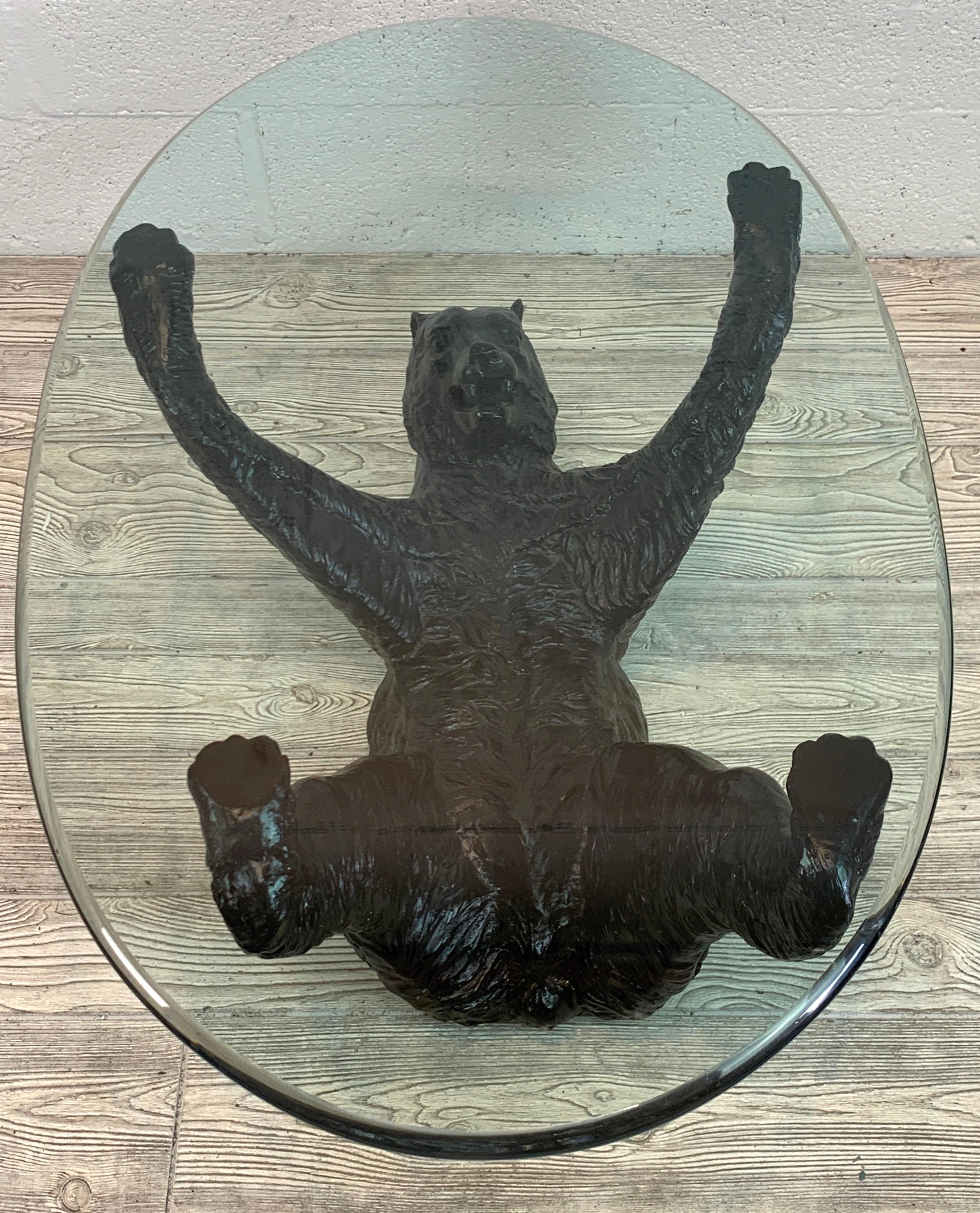 Black Forest Black Forrest Style Bronze Bear Coffee Table