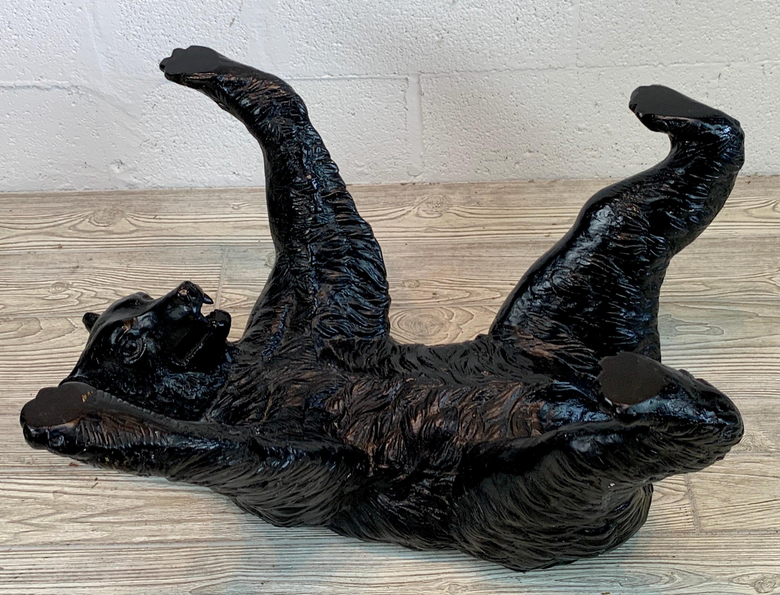 Black Forrest Style Bronze Bear Coffee Table In Good Condition In West Palm Beach, FL