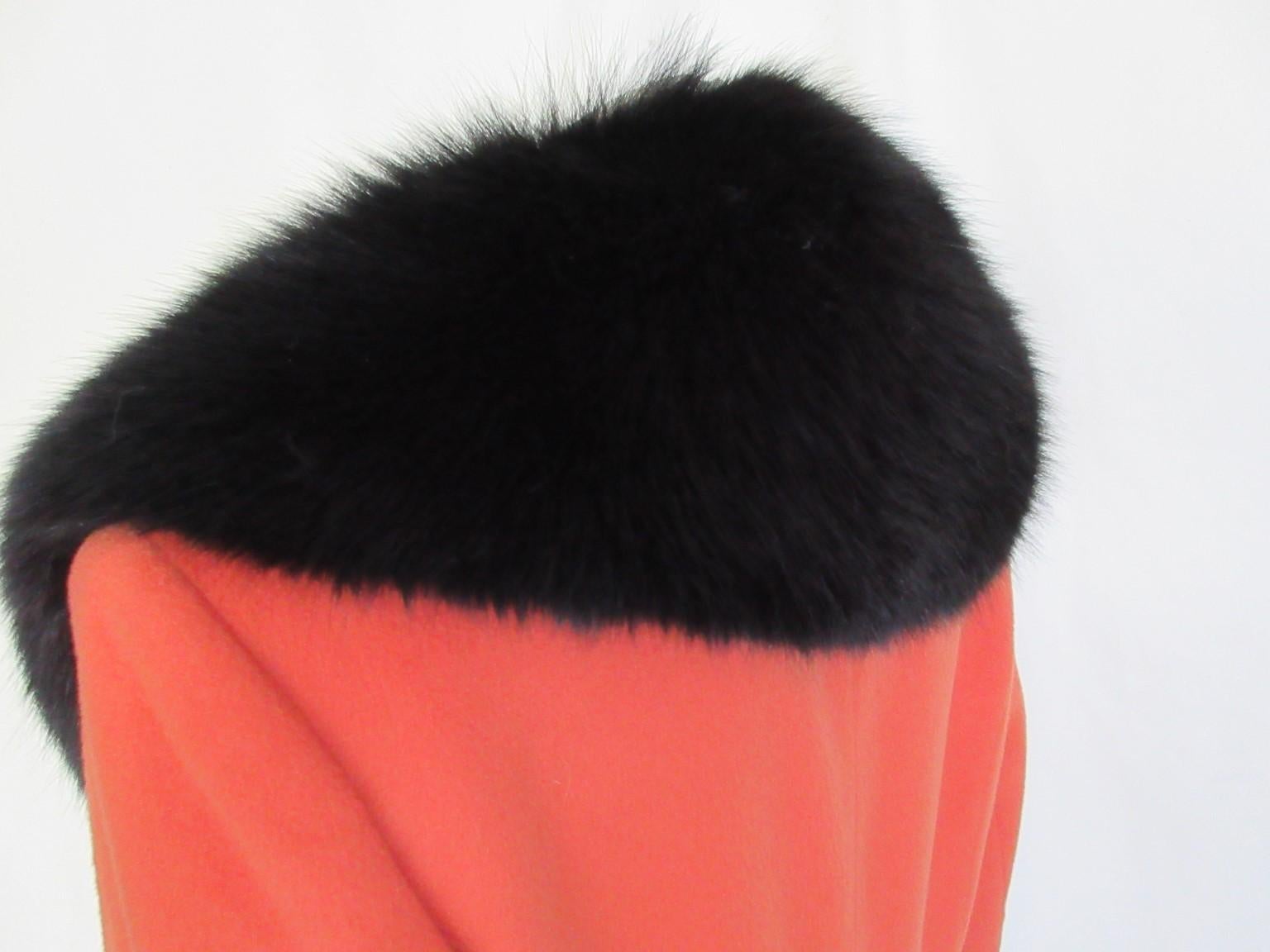 Pink Black Fox Fur Collar For Sale
