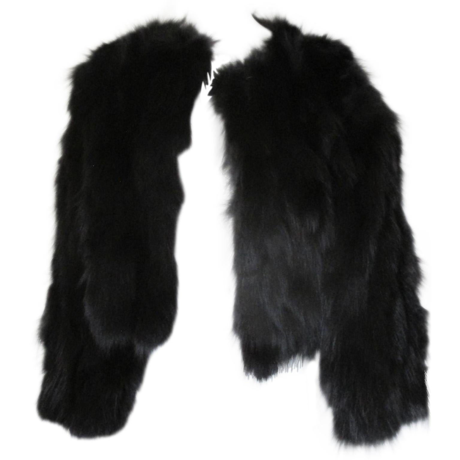 Black Fox Fur Jacket For Sale