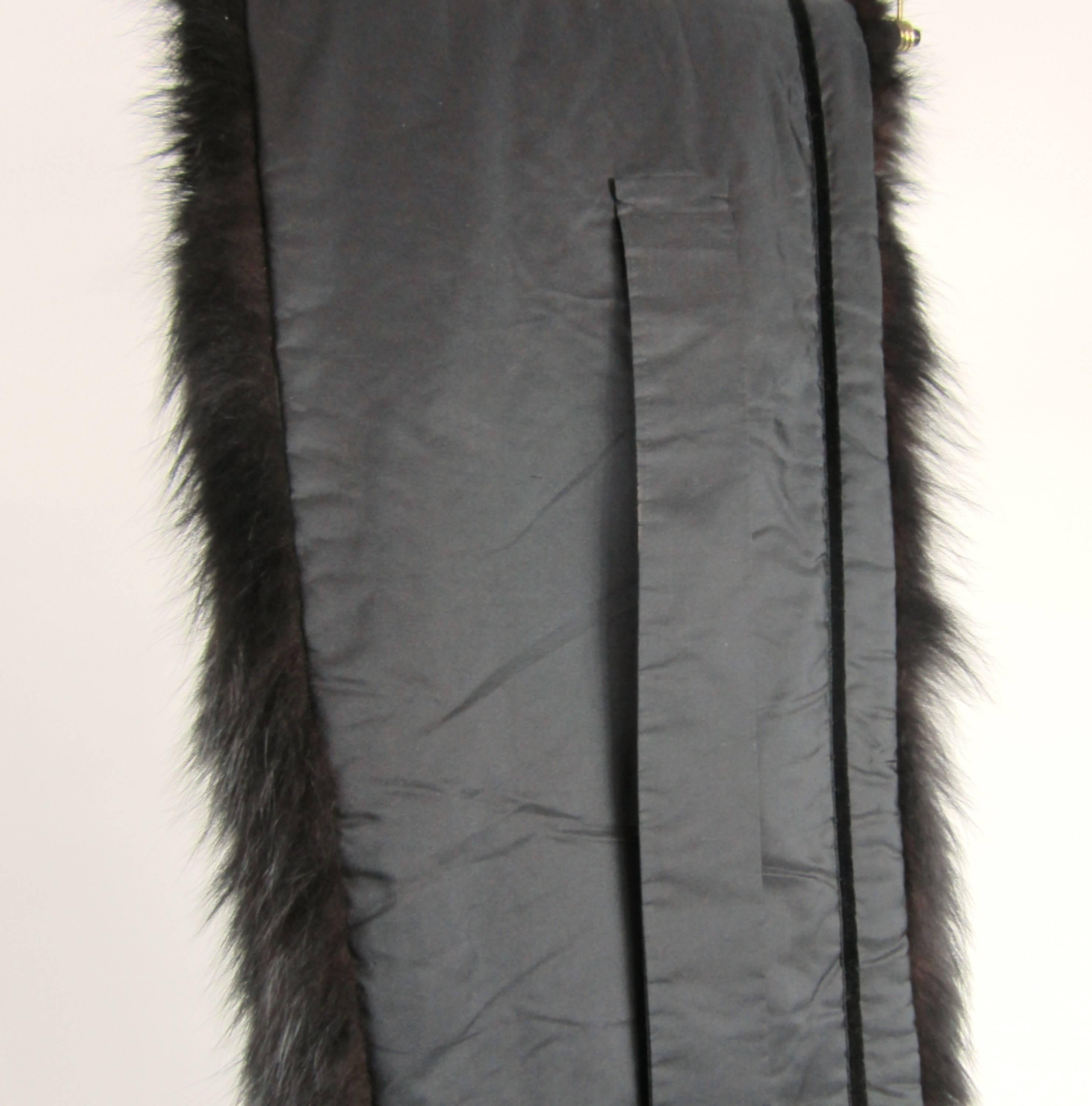  Black Fox Fur Stole Wrap Vintage 1980s For Sale 5