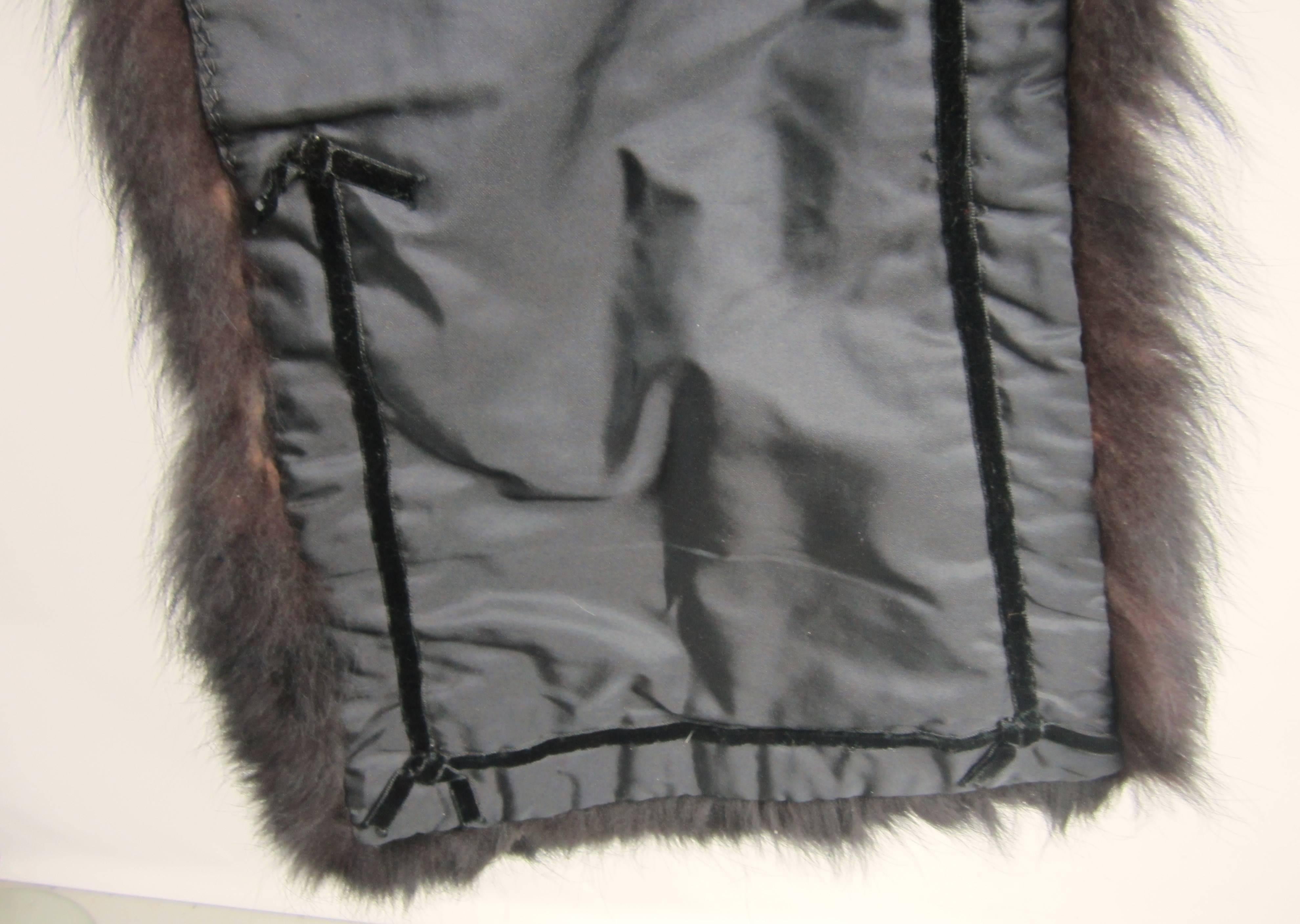  Black Fox Fur Stole Wrap Vintage 1980s For Sale 6