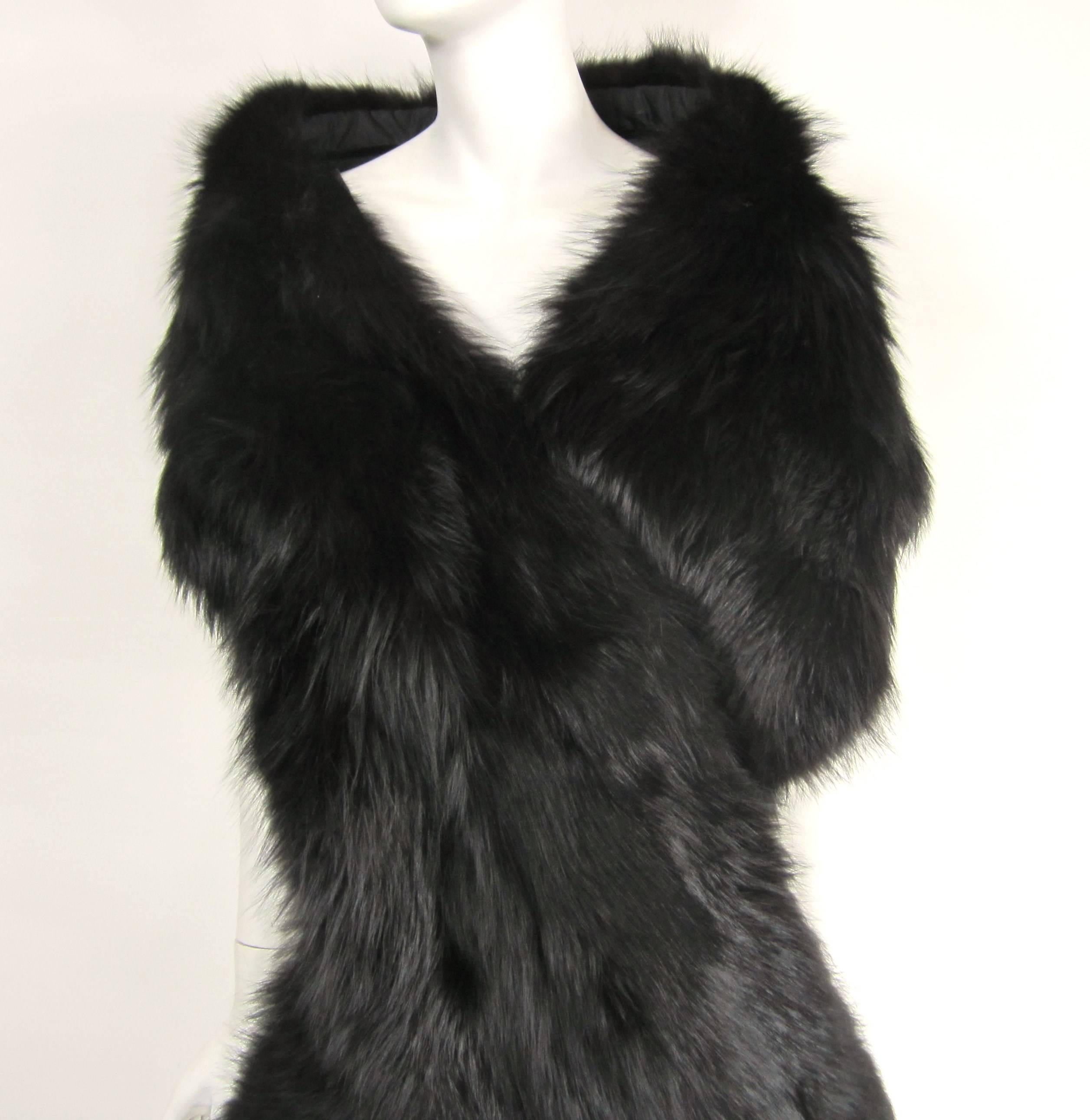 black fox fur scarf
