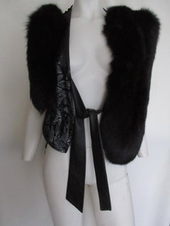 Black fox vintage fur vest
