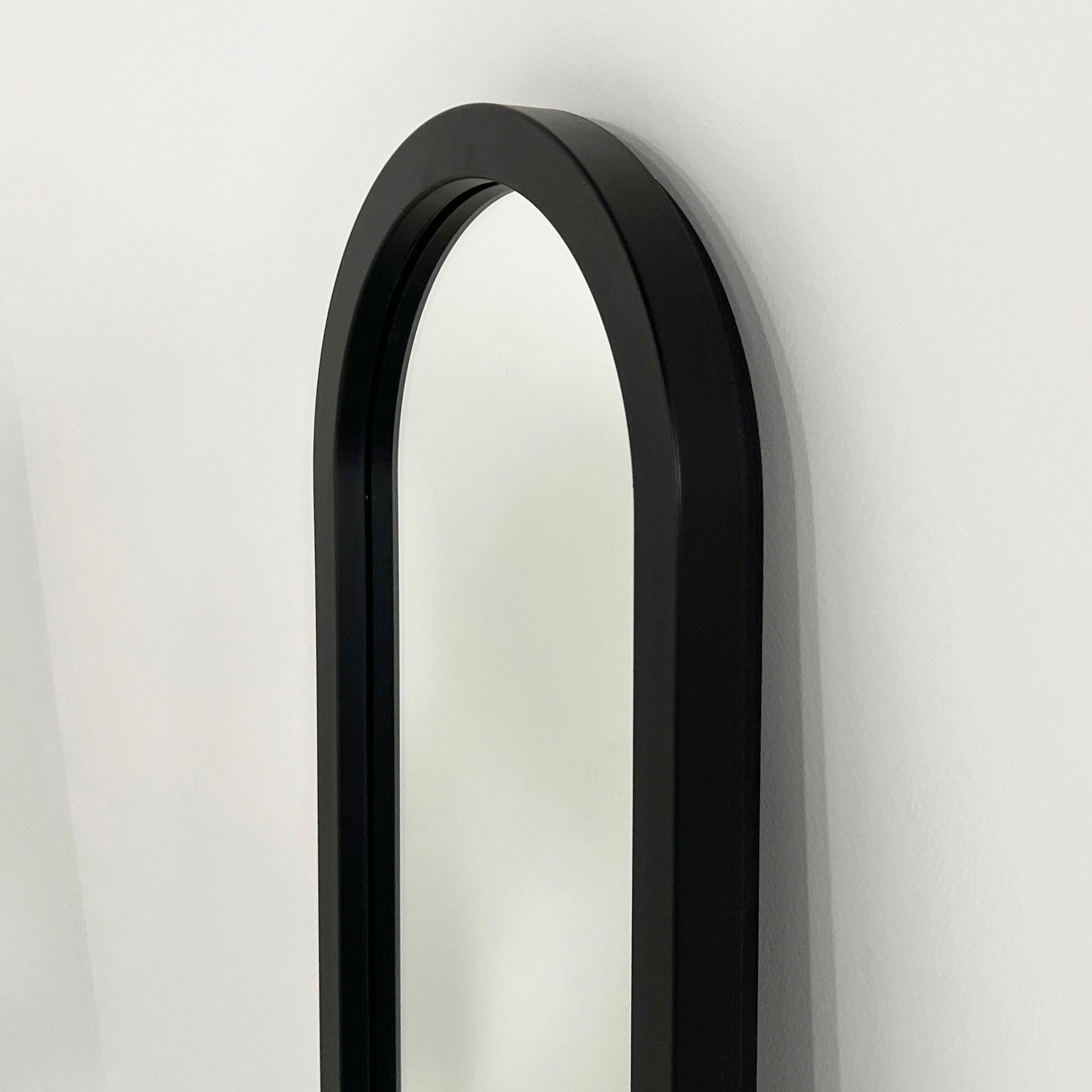 Italian Black Frame Mirror by Anna Castelli Ferrieri for Kartell, 1980s