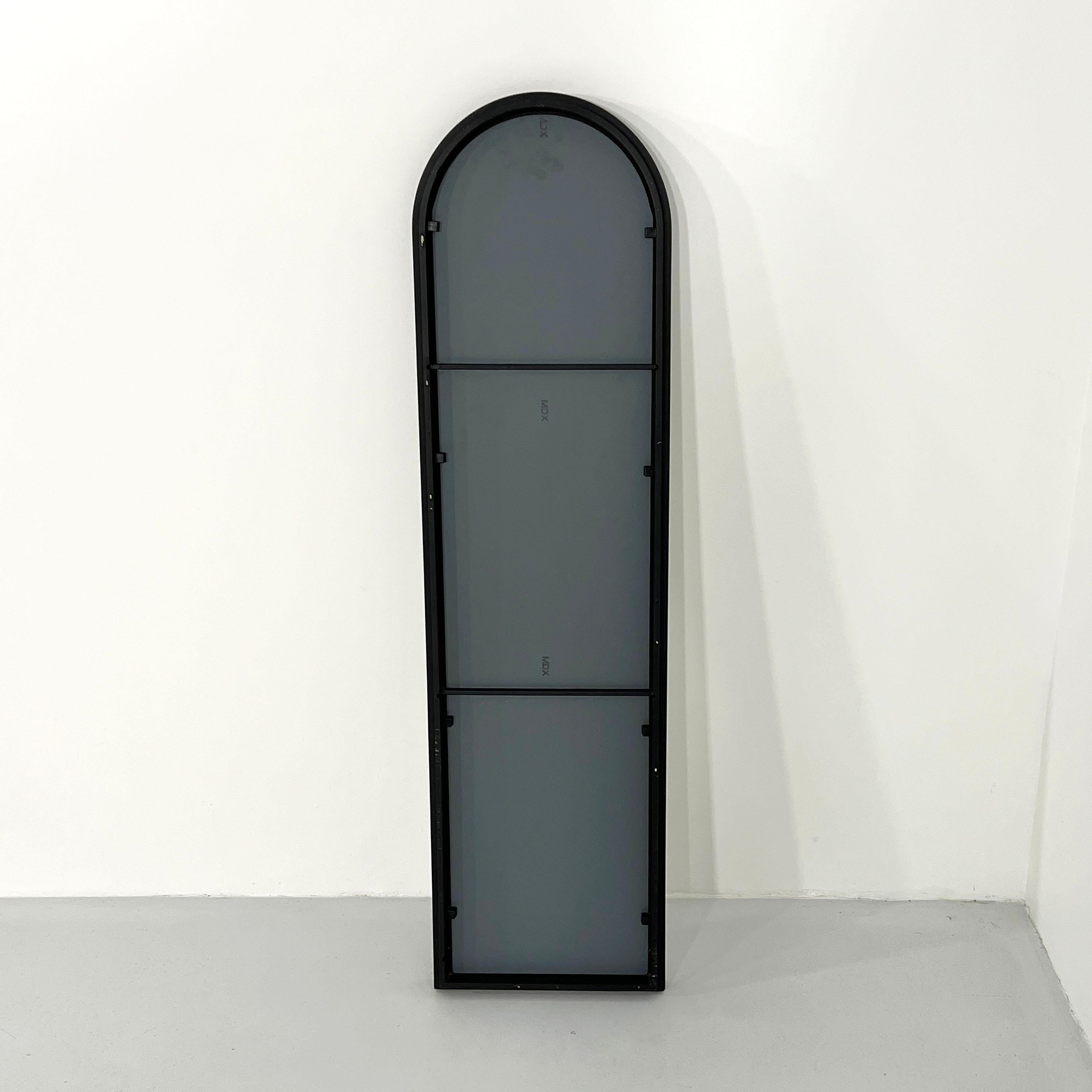 Glass Black Frame Mirror by Anna Castelli Ferrieri for Kartell, 1980s