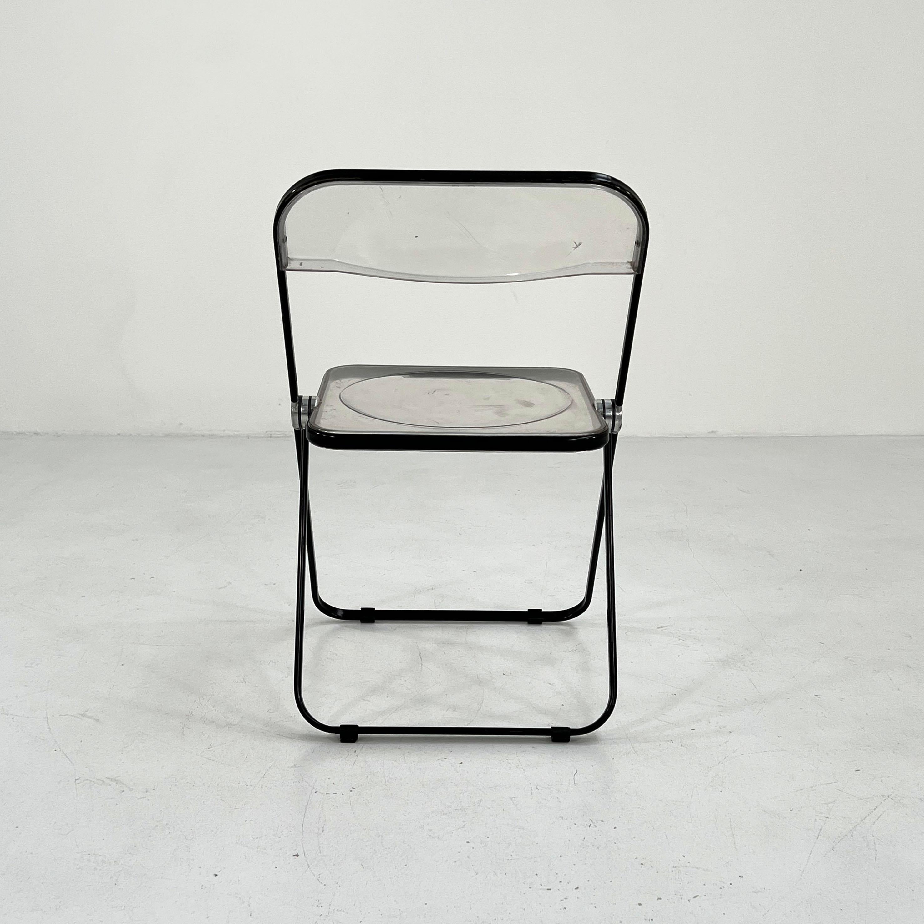 Black Frame Plia Folding Chair by Giancarlo Piretti for Anonima Castelli, 1960s In Good Condition In Ixelles, Bruxelles