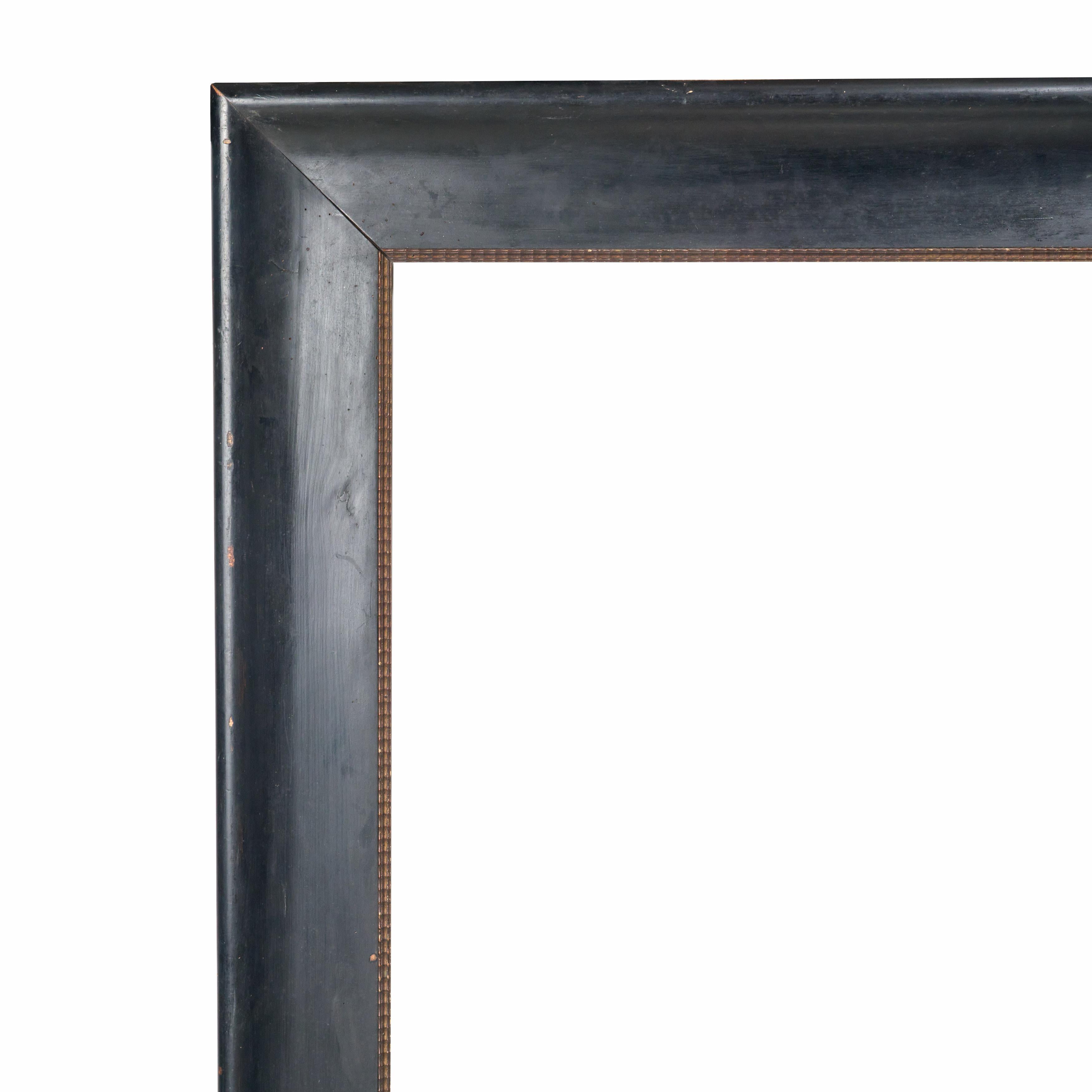 Schwarzer Rahmen mit einfacher Bordüre und Originalholz (Frühes 20. Jahrhundert) im Angebot