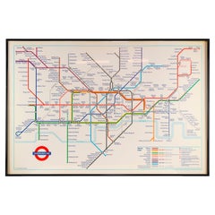 Black Framed London Underground Subway Map with Glass