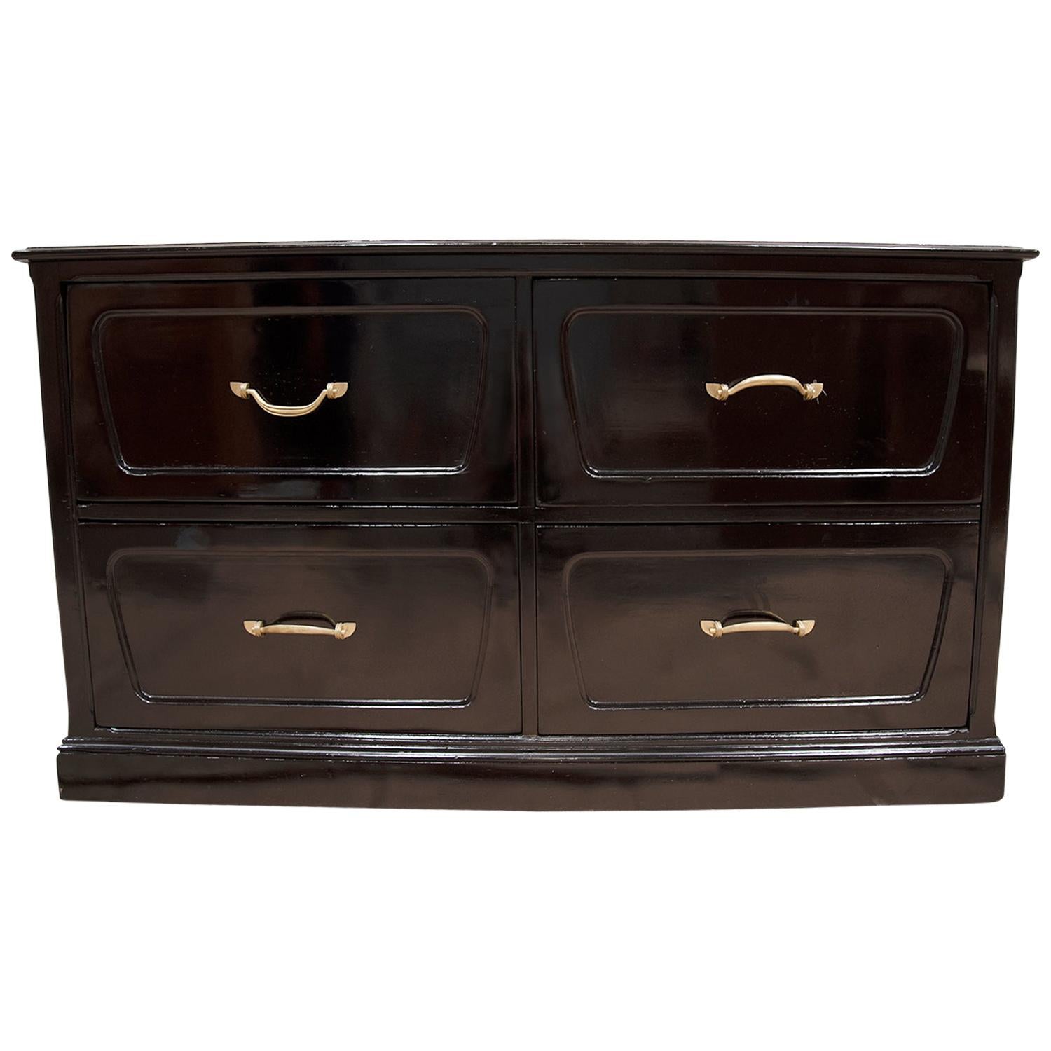 Black French 4-Drawer Cabinet  For Sale