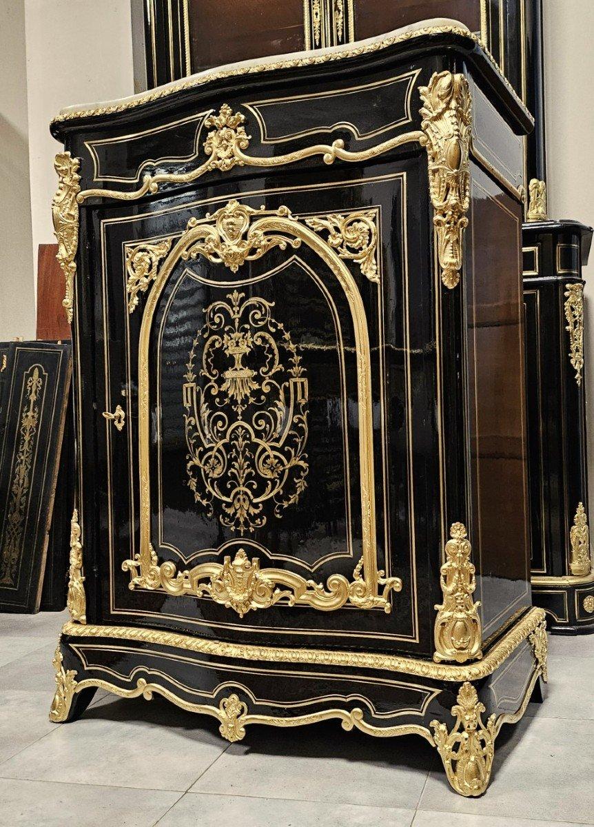 Black French Cabinet. Boulle Marquetry Gilt Bronze Brass Napoleon III For Sale 3