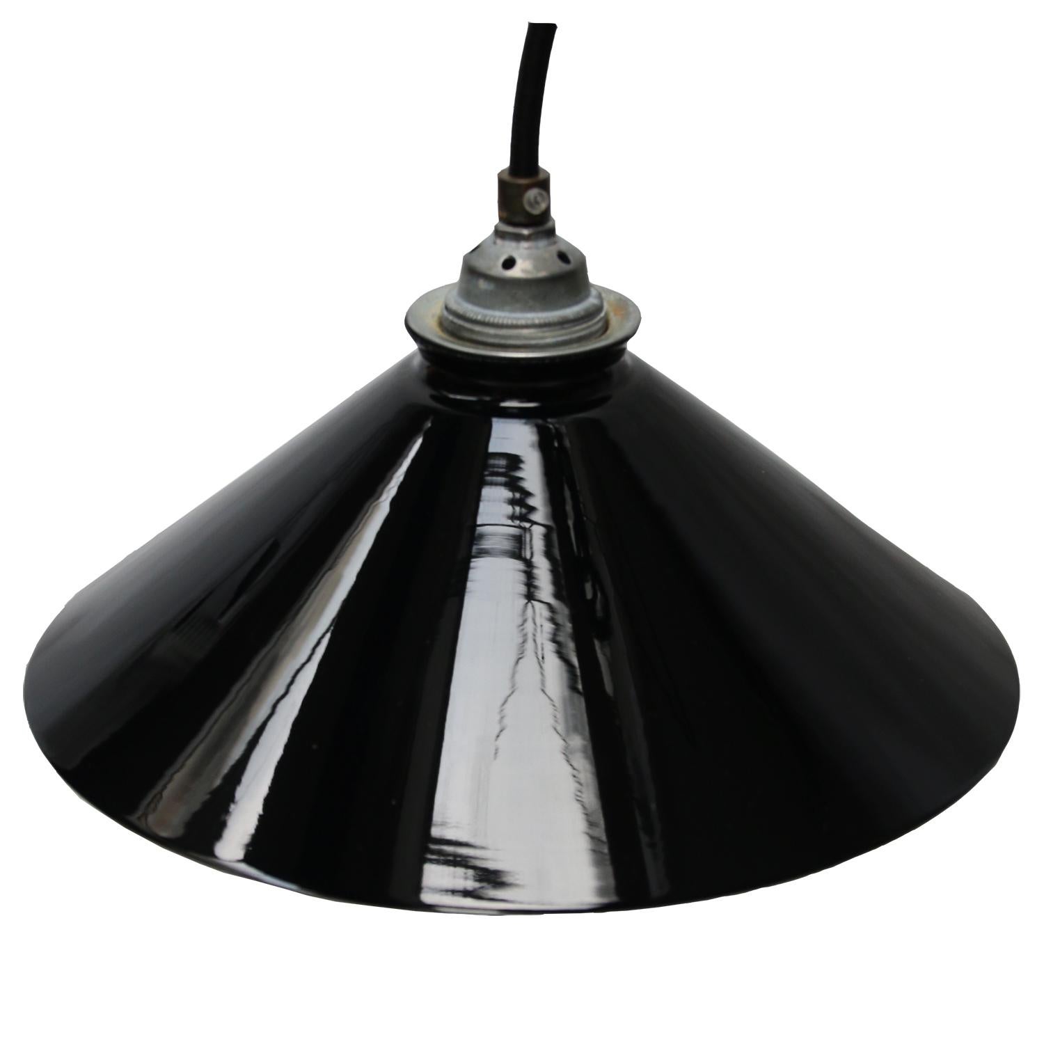 Industrial Black French Opaline Glass Shades French Pendant Lights