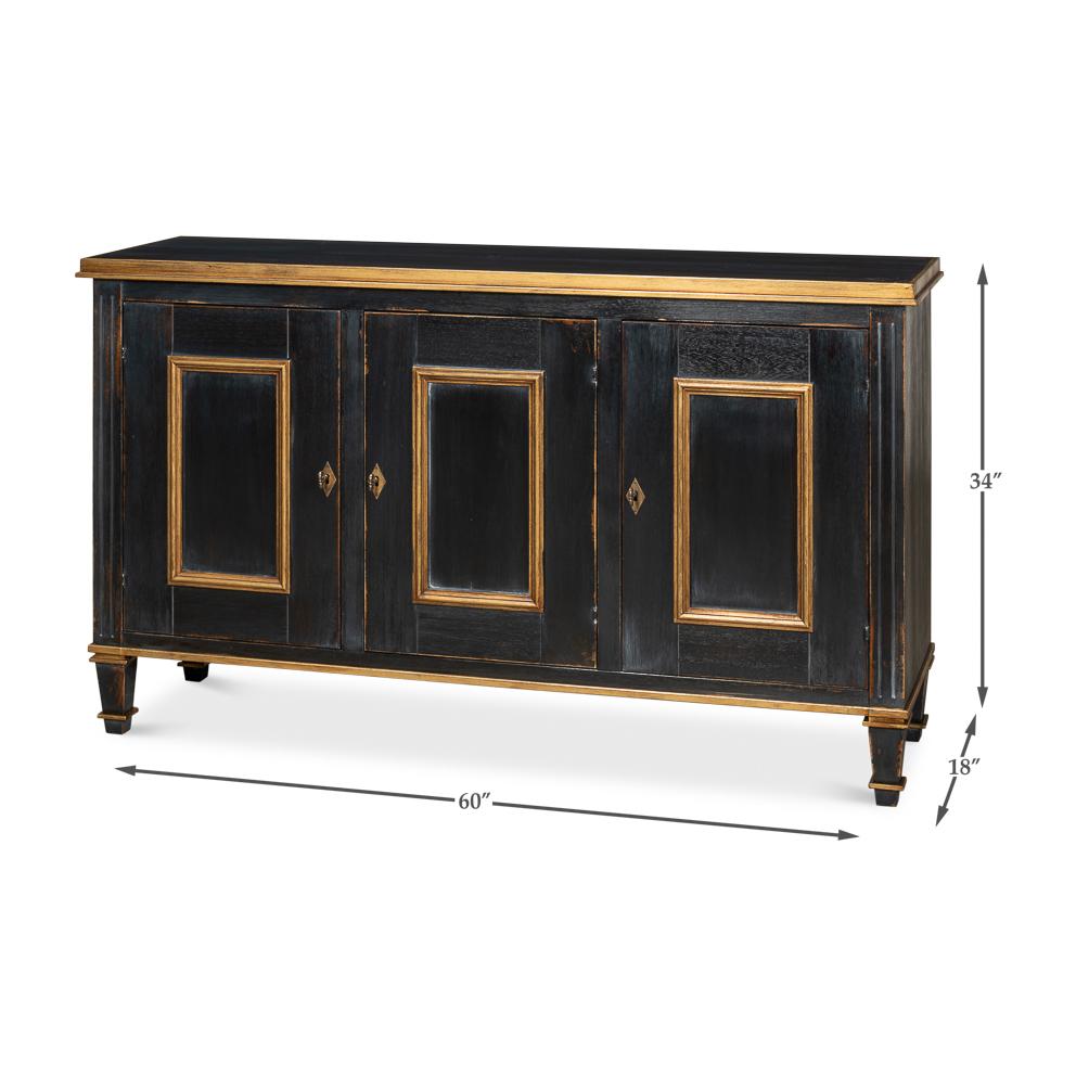 Credenza francese nera in vendita 3