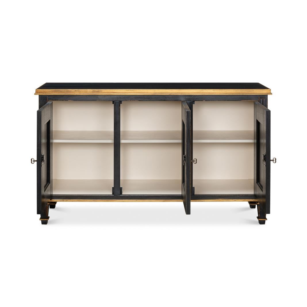 Stile provenzale Credenza francese nera in vendita