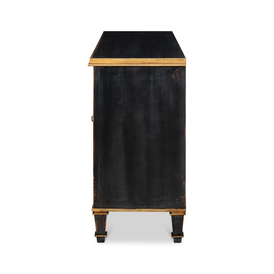 Legno Credenza francese nera in vendita