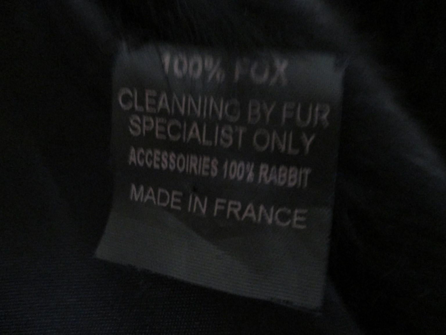 Black Fringed Fox Fur Stole Collar For Sale 3