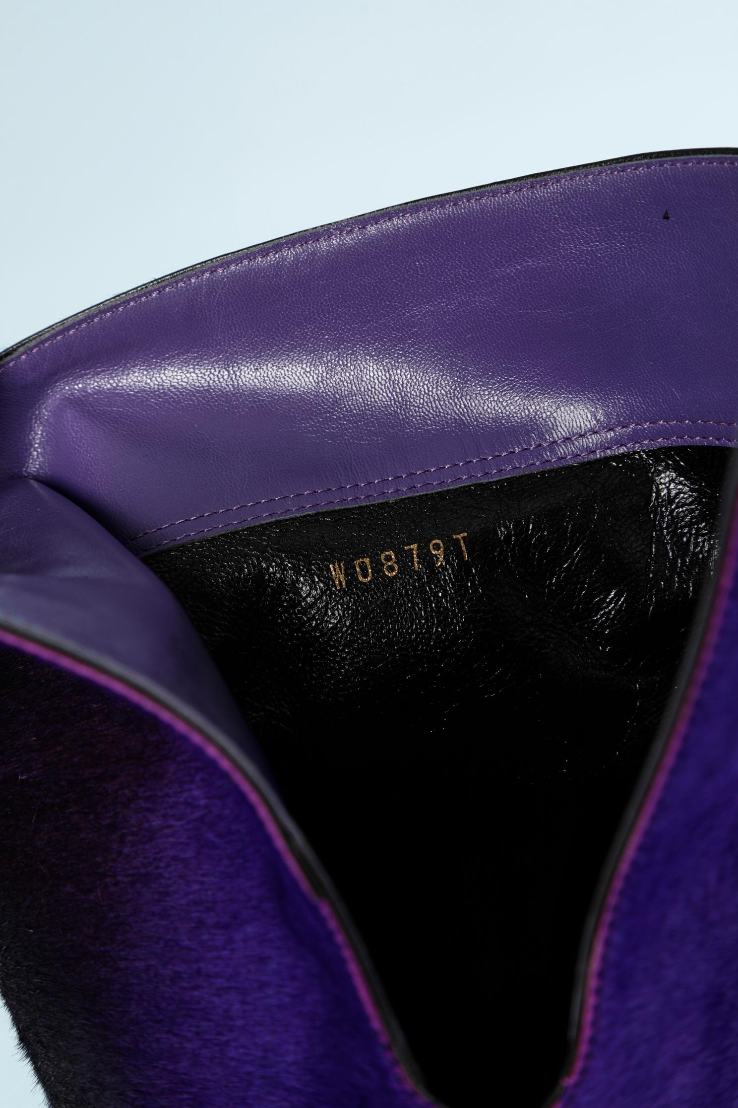 Stivali alti neri davanti e viola dietro (dégradé) in pelle di vitello Tom Ford in vendita 2