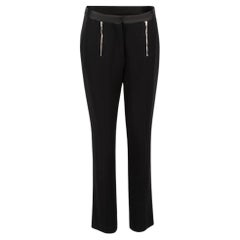 Black Front Zip Detail Trousers Size S