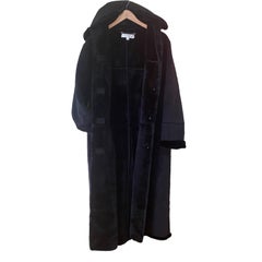 Black Full Length Faux Shearling made in Belarus Maxi Carriage Opera Coat