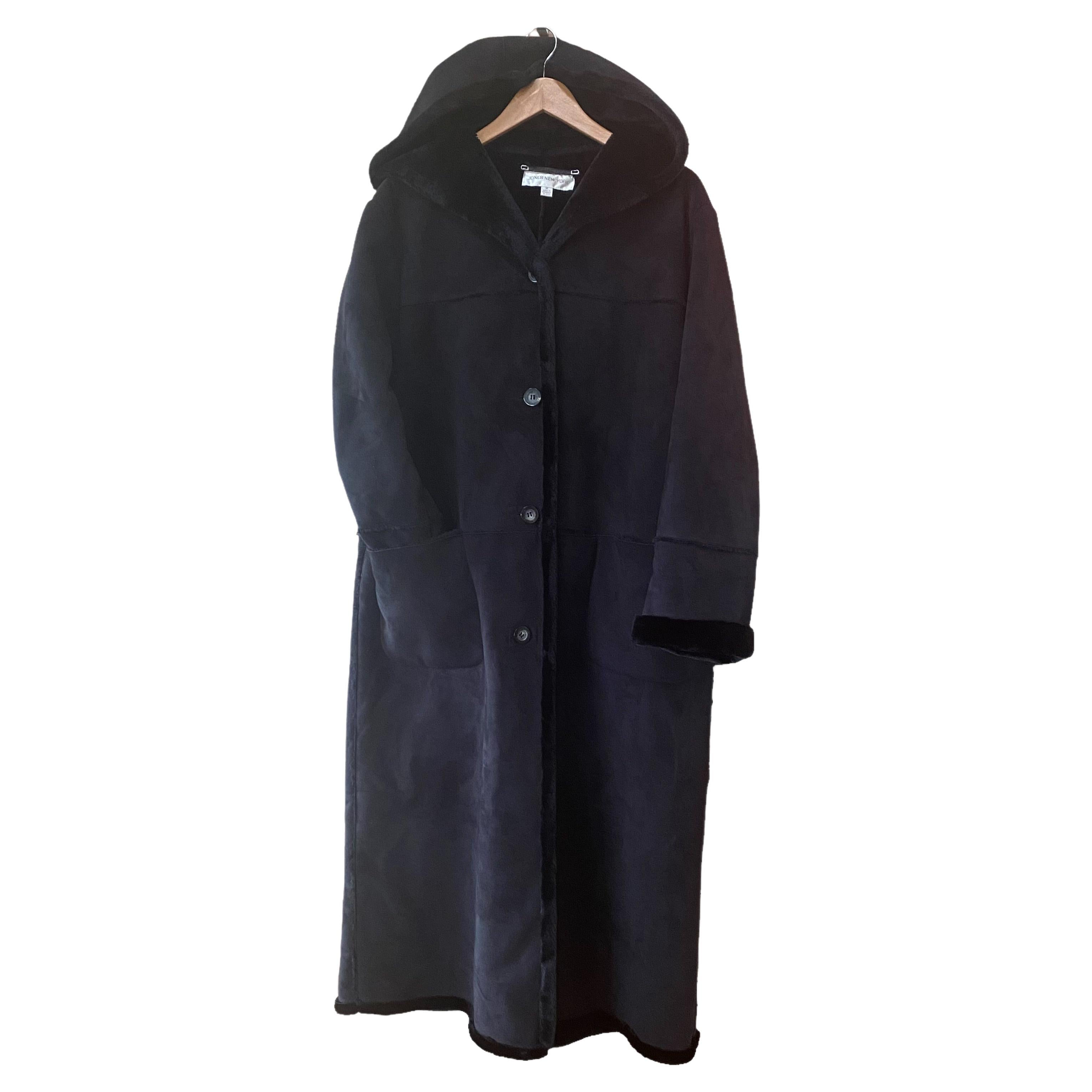 Black Full Length Faux Shearling made in Belarus Maxi Carriage Opera Coat